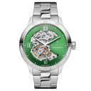 Dante II | Silver-tone Skeleton Watch with Green Dial Dante II | Silver-tone Skeleton Watch with Green Dial
