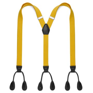 Slim Mustard Yellow Split Button Braces Slim Mustard Yellow Split Button Braces
