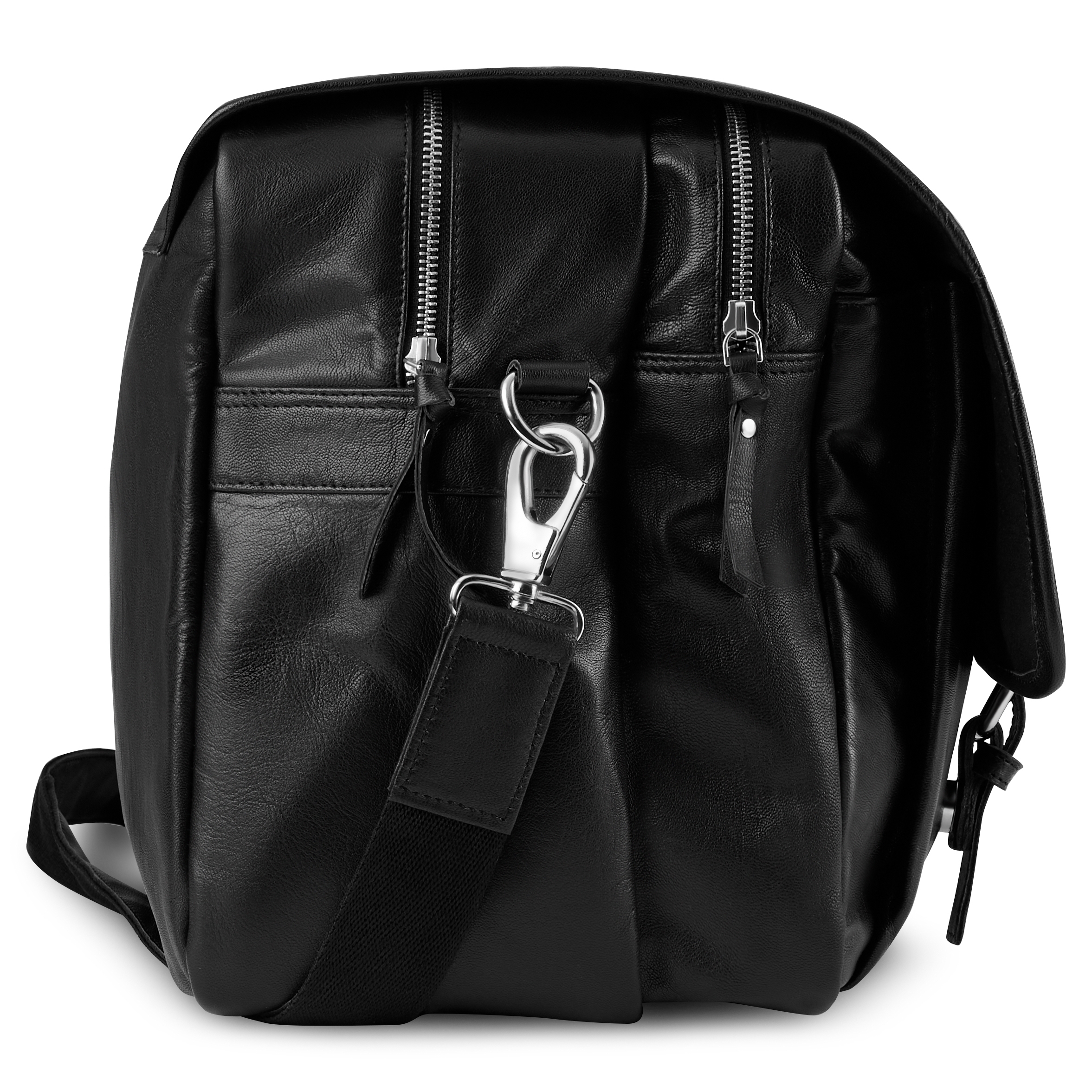 Fidei | Musta full grain -vuohennahkainen työmatkalaukku - 4