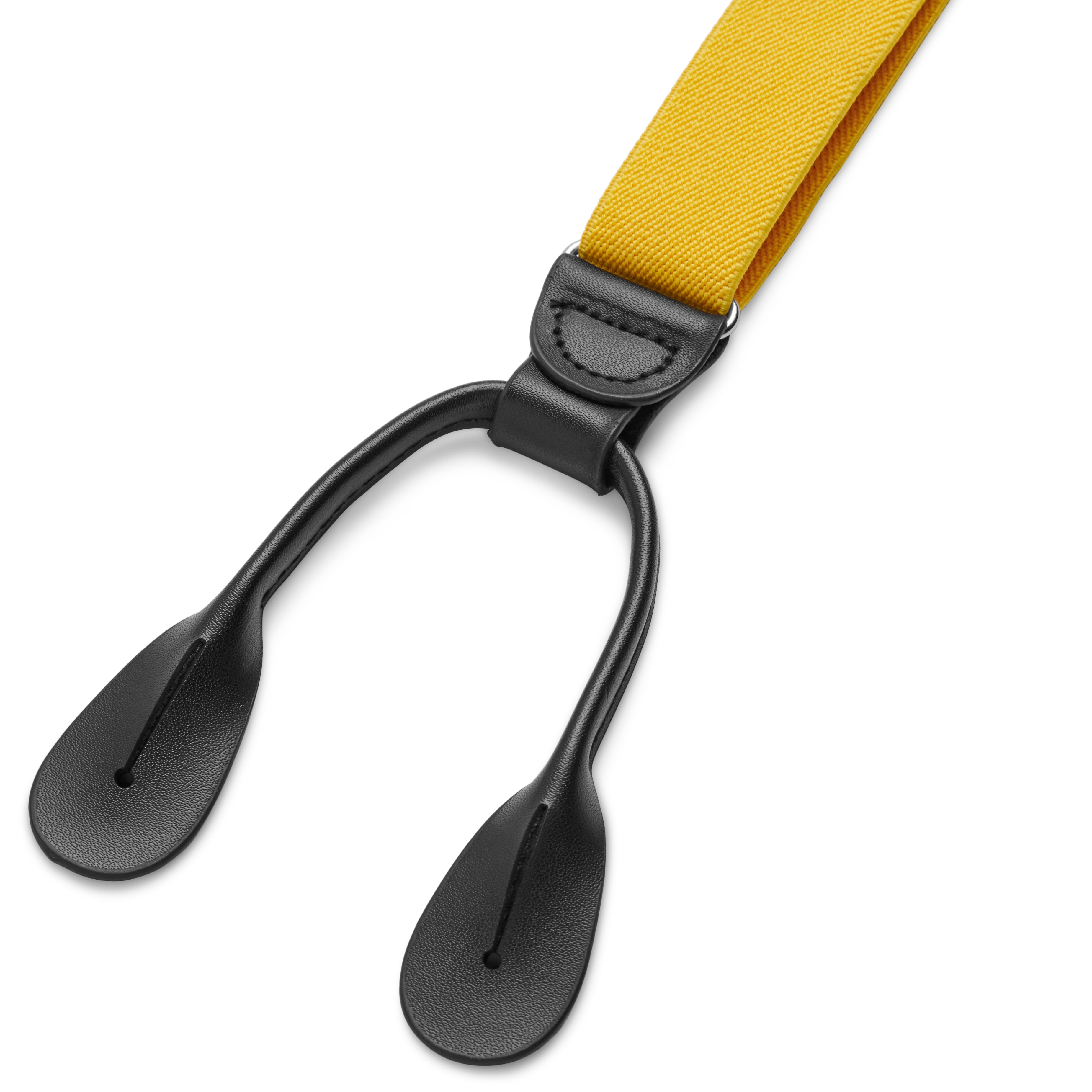 Slim Golden Yellow Split Button Braces  - 3