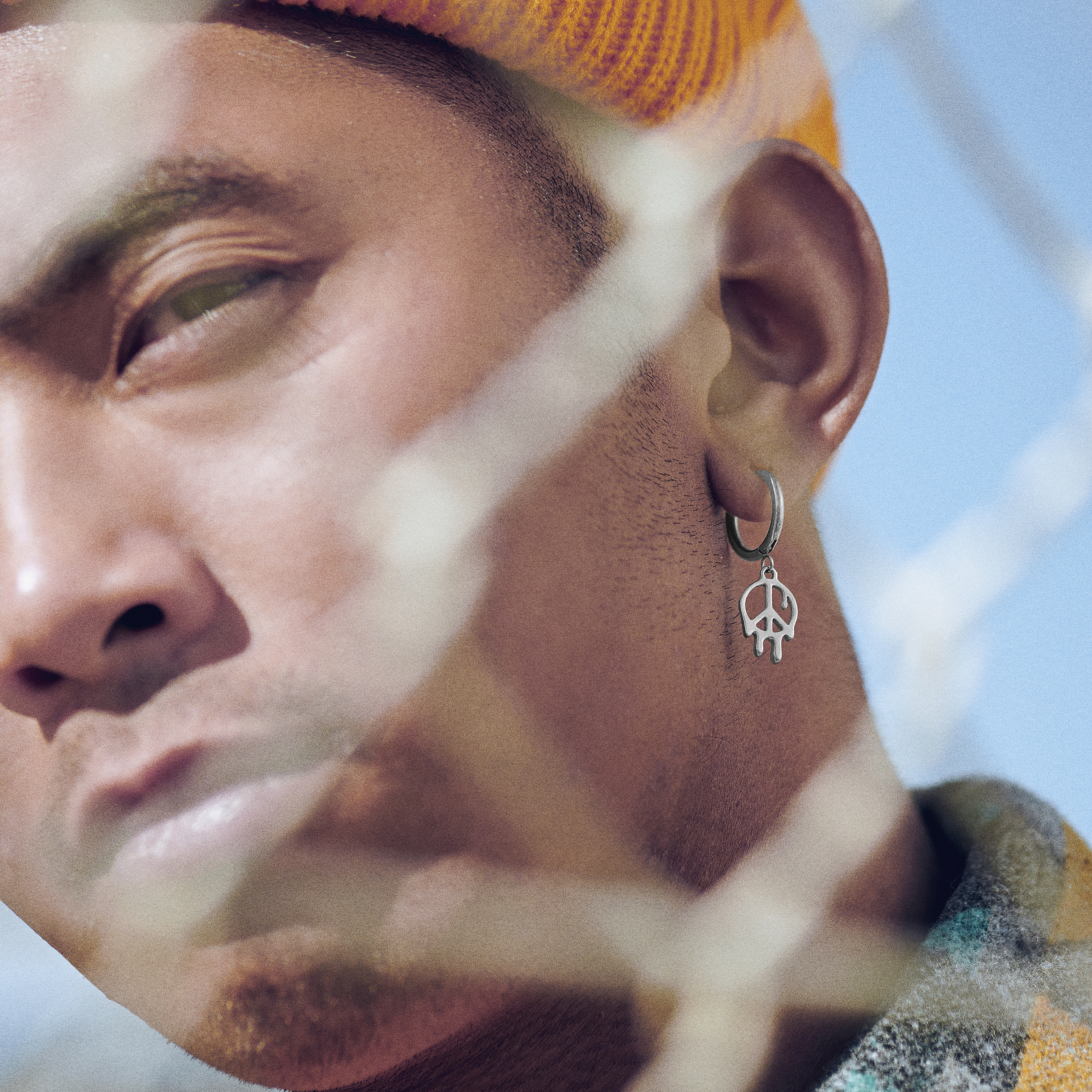 Fahrenheit | olvadó acél peace jeles karika fülbevaló - 2