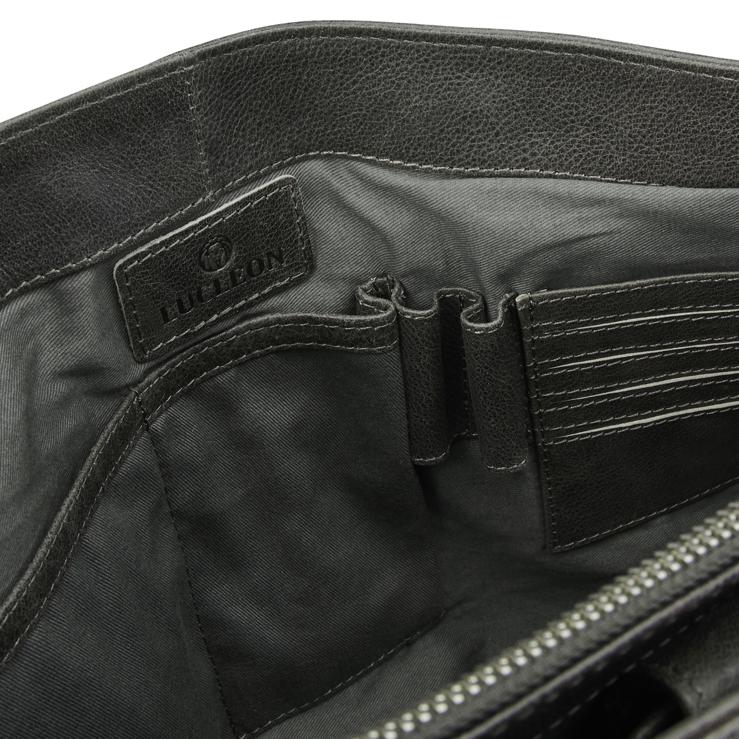 Cartera de cuero gris oscuro lujoso Licio - 12