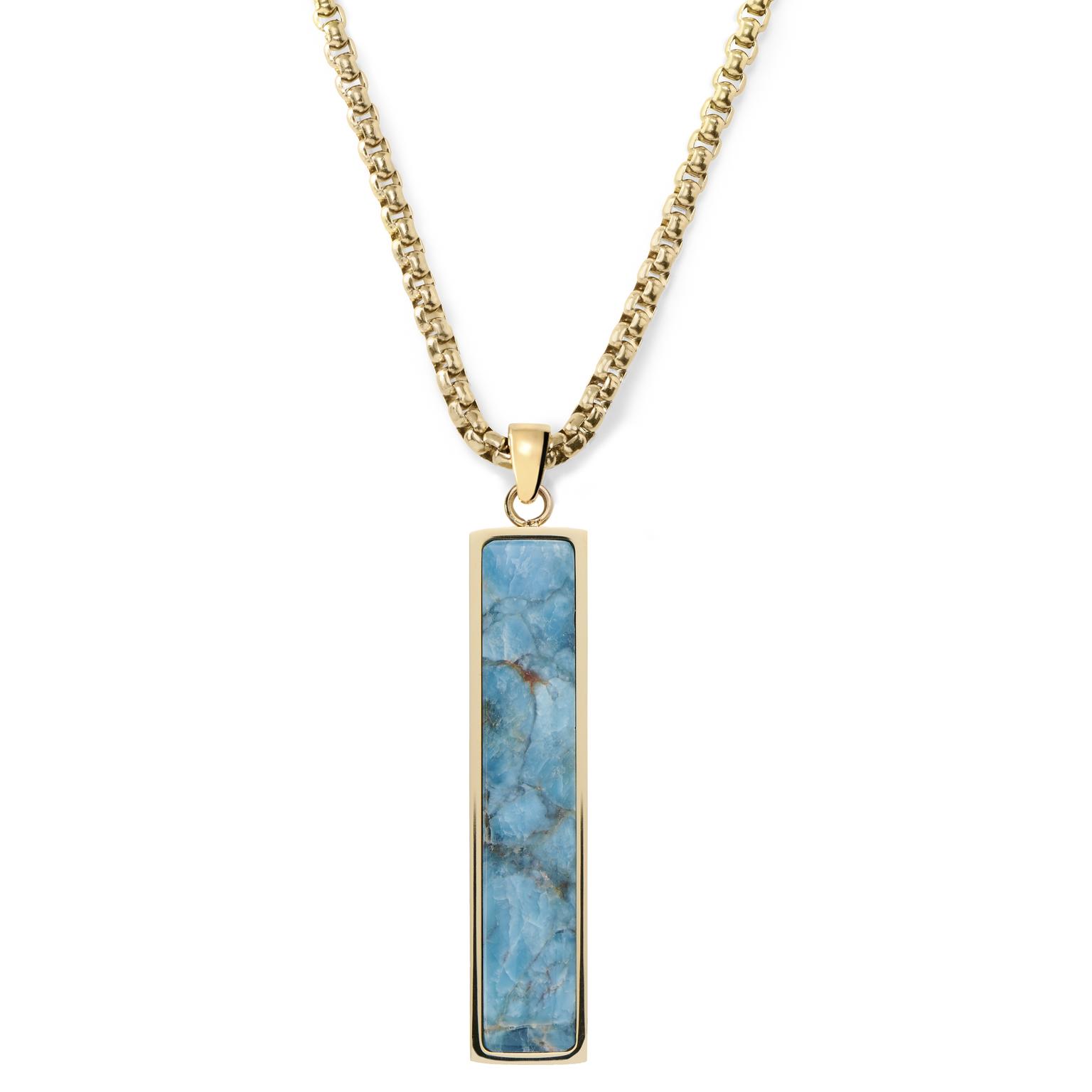 Orisun | Gold-Tone Apatite Stone Line Pendant Necklace Orisun | Gold-Tone Apatite Stone Line Pendant Necklace