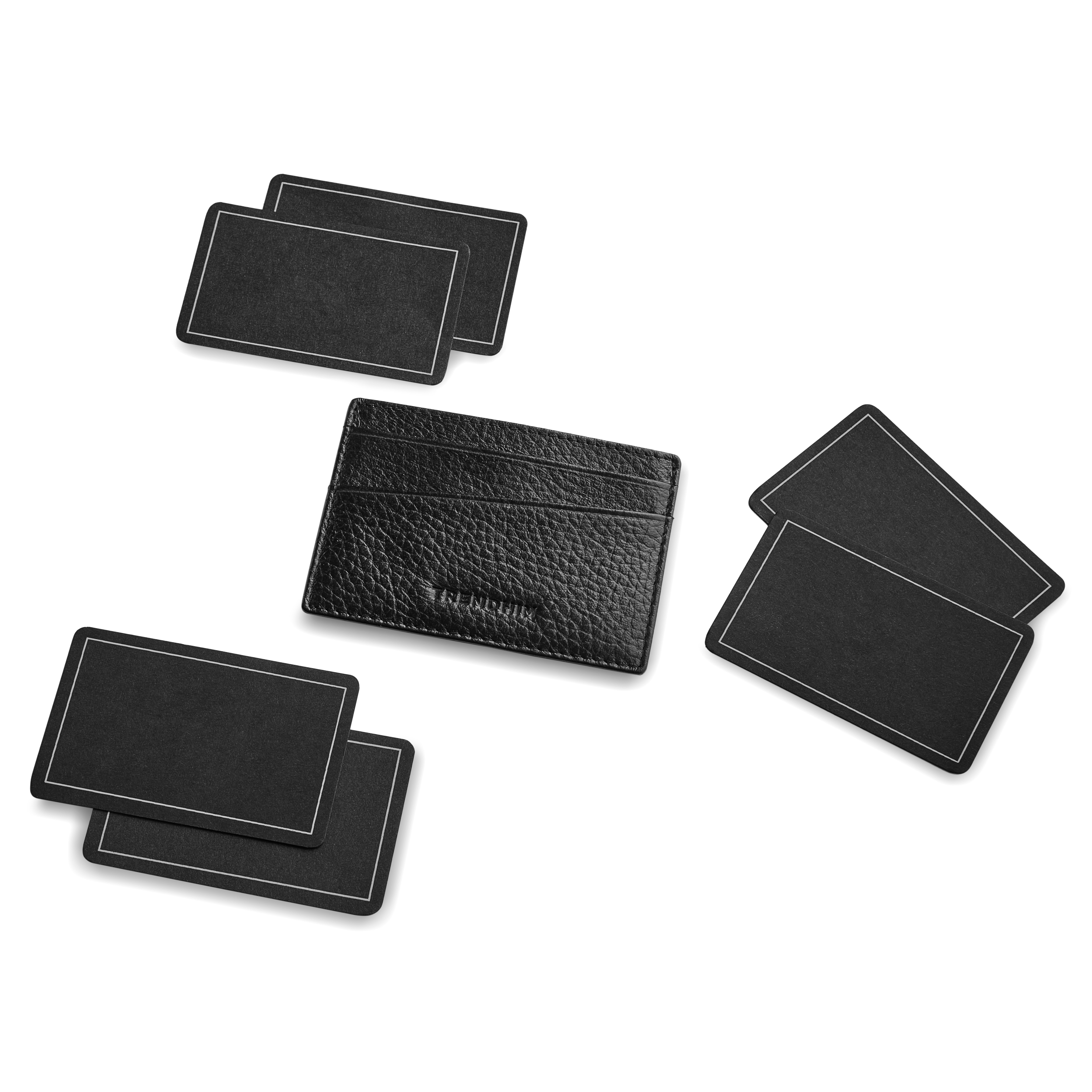 Black 5-Card Buffalo Leather Card Holder - 5