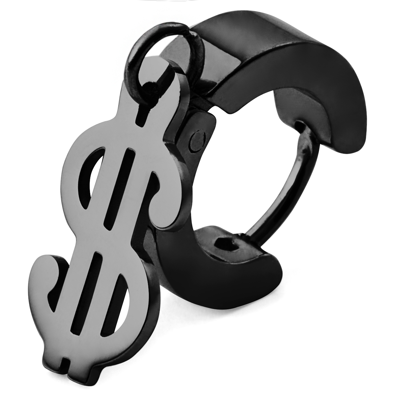 Pendiente de aro con colgante de dólar negro Floyd  - 3