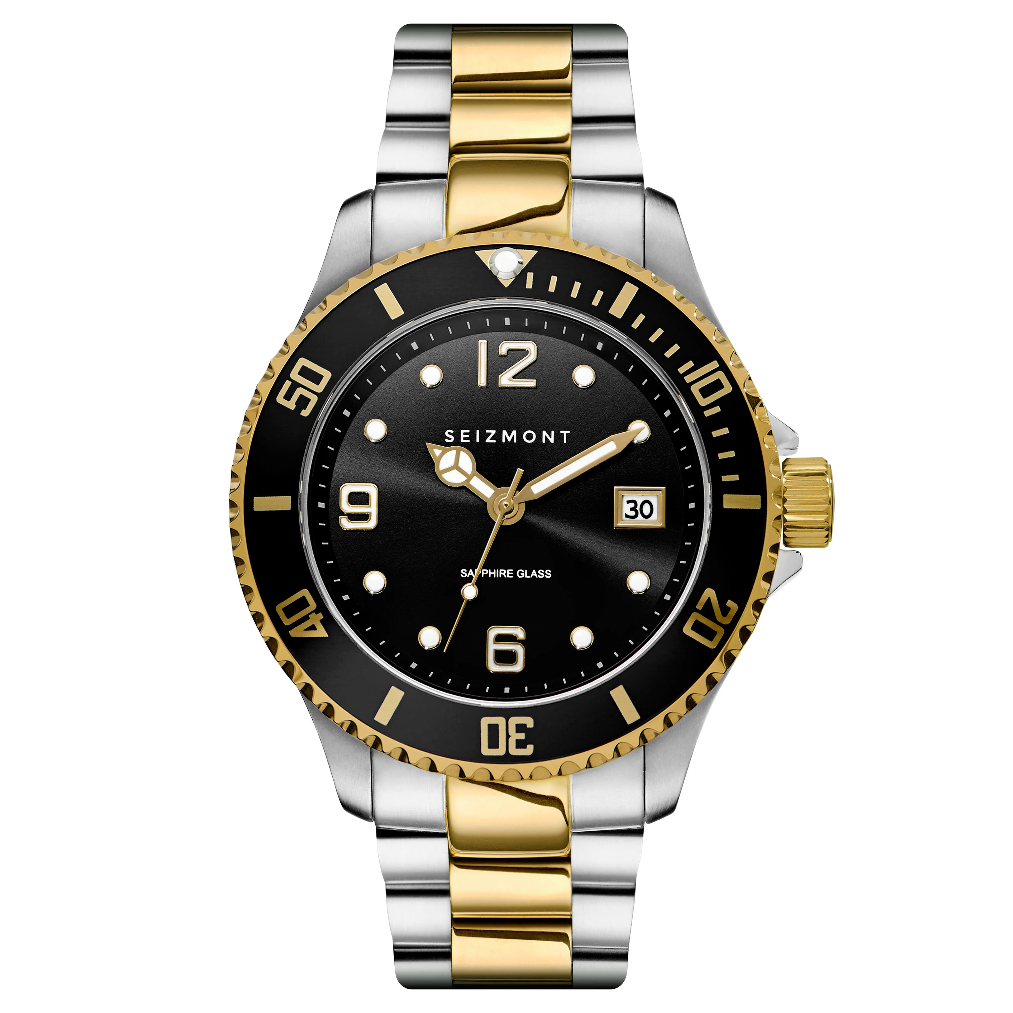 Tide | Silver- & Gold-Tone Stainless Steel Dive Watch With Black Dial | In  stock! | Seizmont