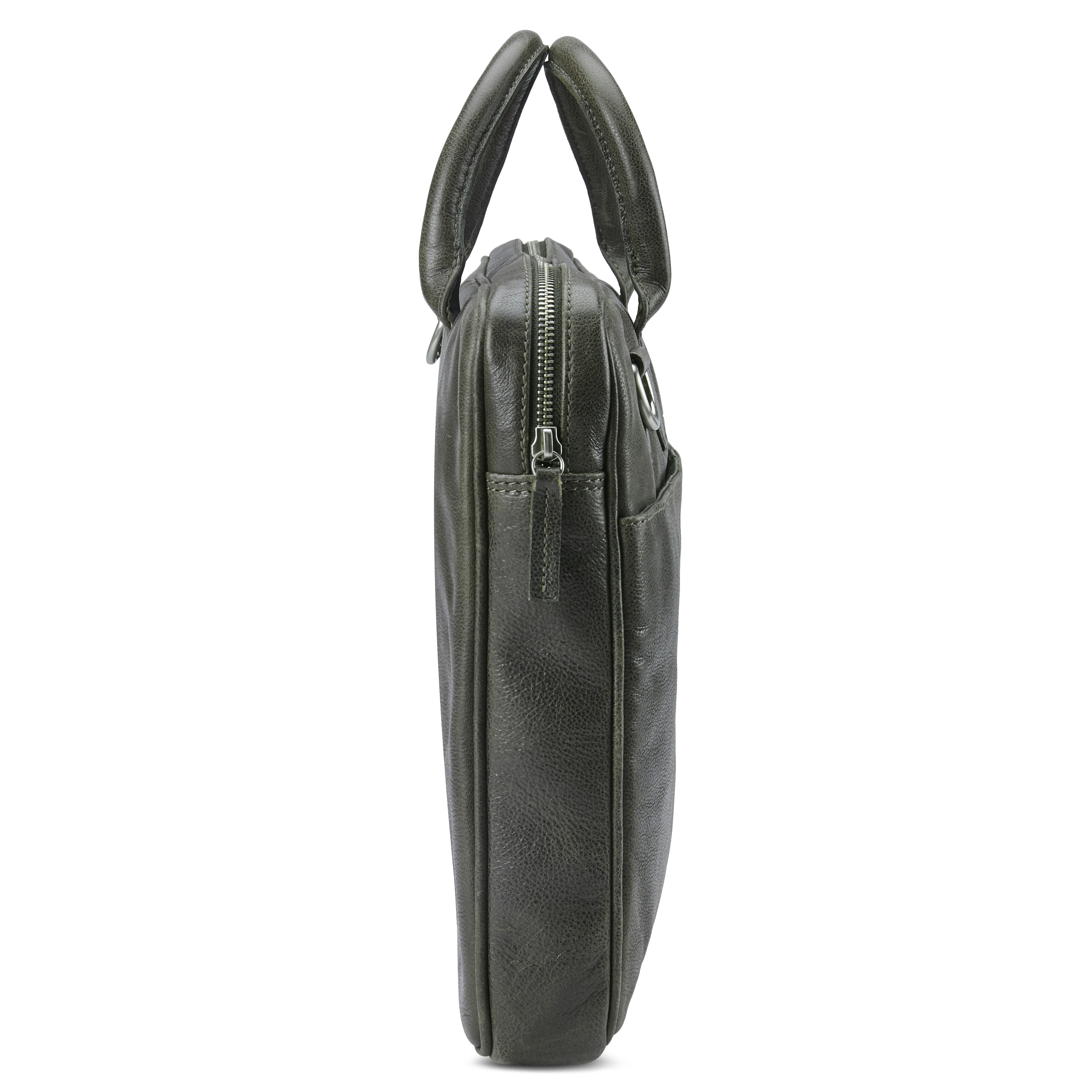 Licio Slim 15” Executive hnědo-šedá kožená taška - 5