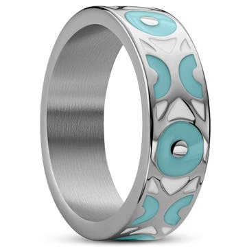 Evil Eye | Anneau en Acier Inoxydable Bleu clair 7 mm Evil Eye | Anneau en Acier Inoxydable Bleu clair 7 mm