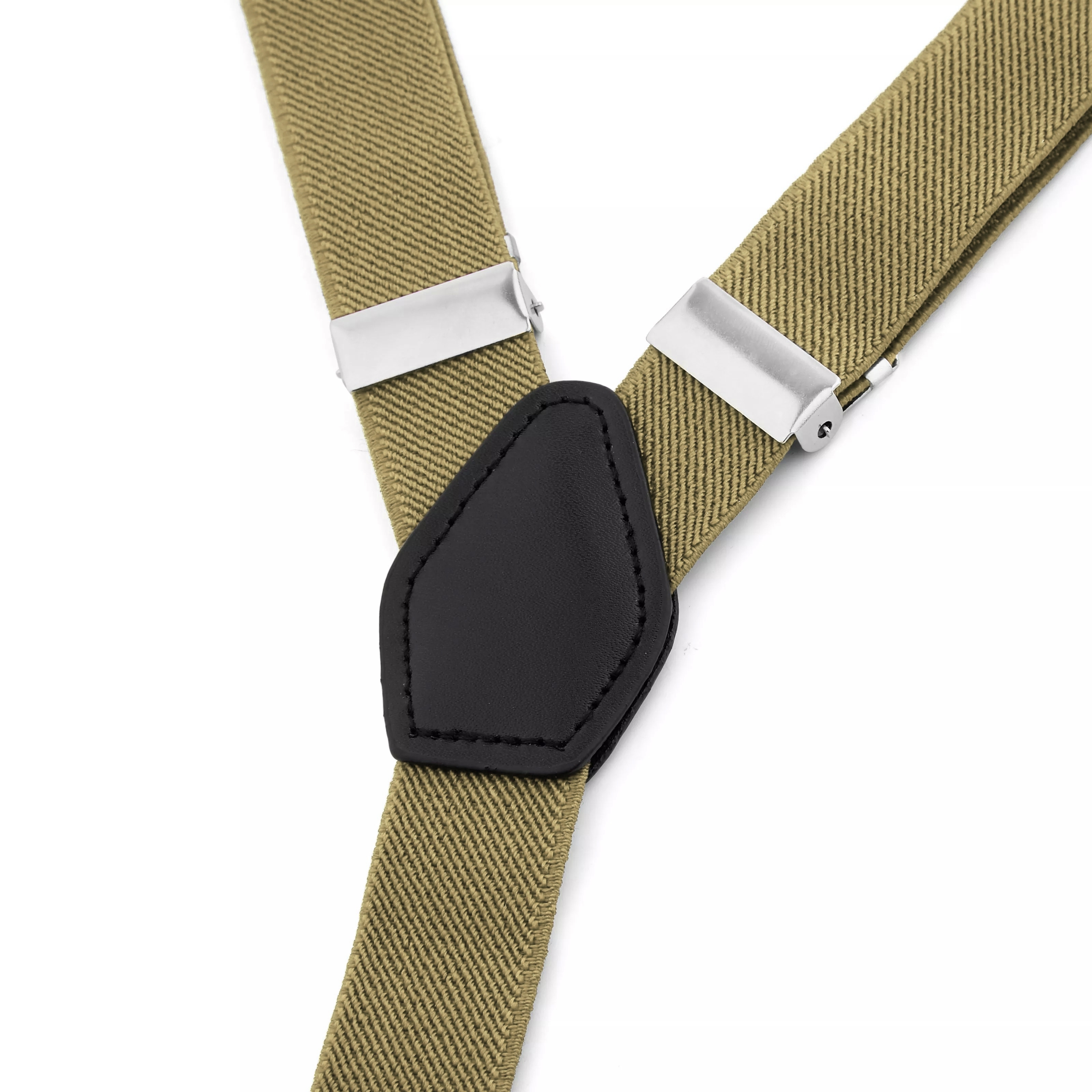 Schmale Olivgrüne Hosenträger Zum Knöpfen - 3