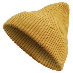 Kite | Mustard Yellow Lightweight Organic Cotton Chunky Knitted Rib Beanie