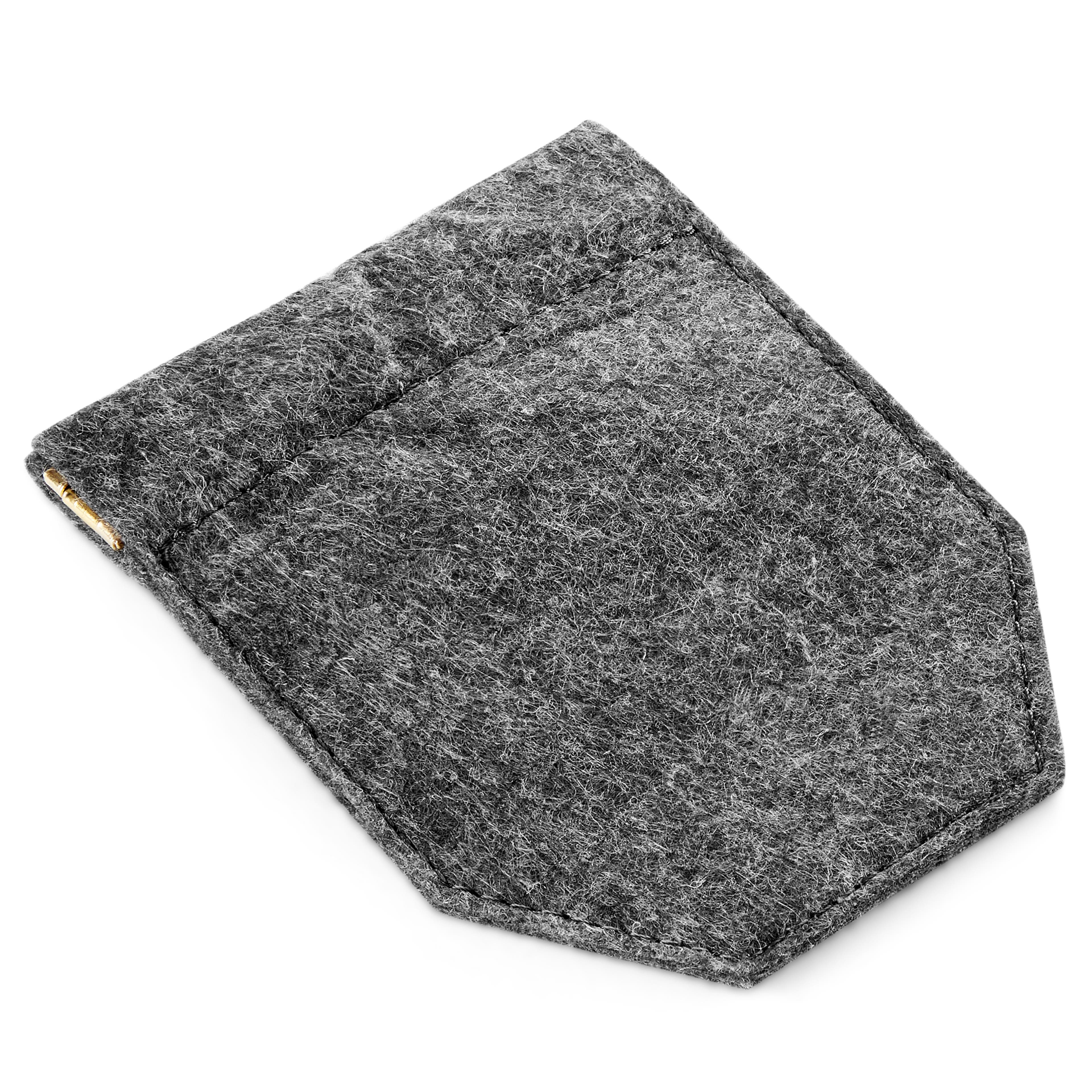 Комплект от 5 сиви филцови държача за кърпичка за сако