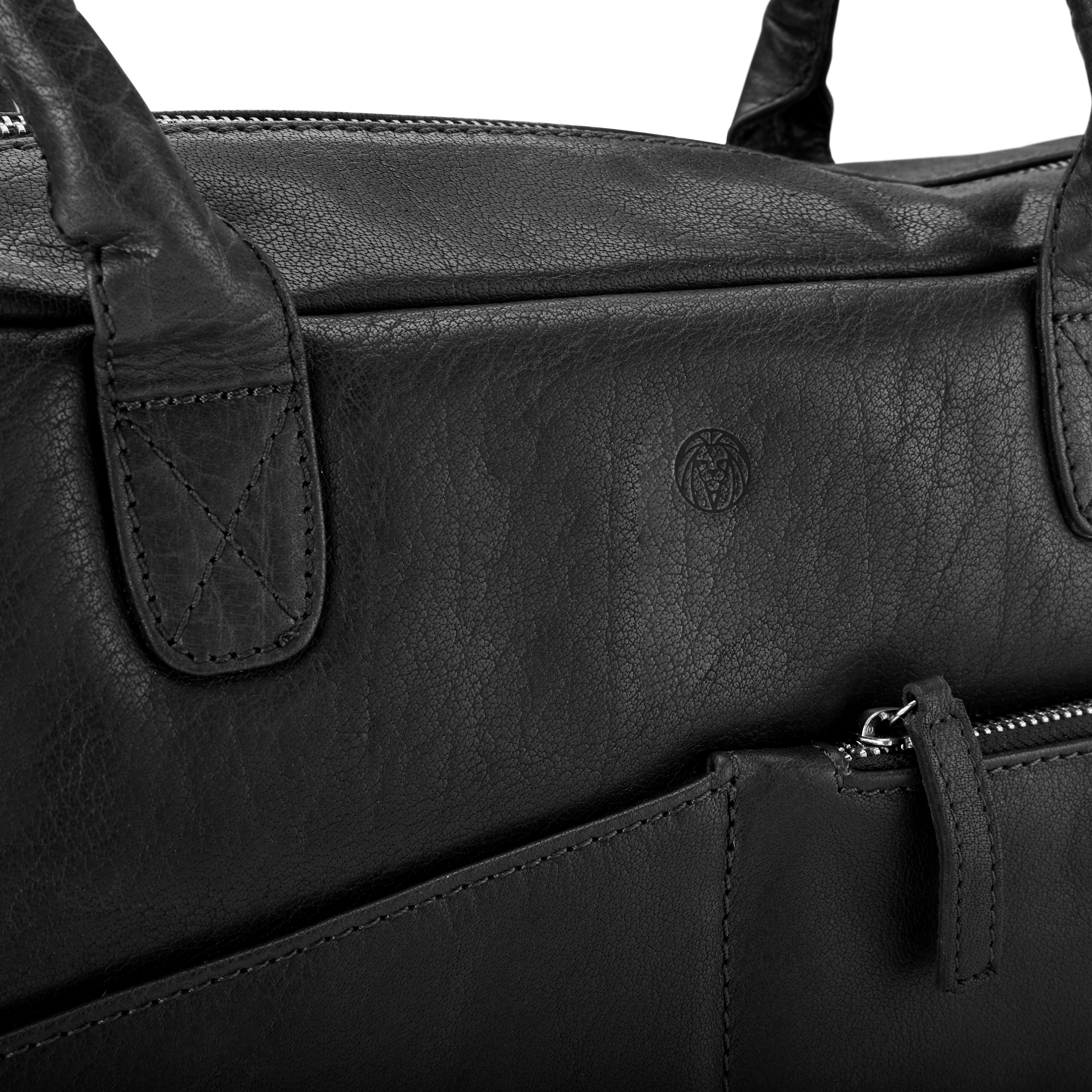 Montreal Classic Black Leather Laptop Bag In stock! Lucleon