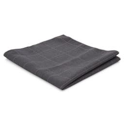 Dark Grey Chequered Pocket Square