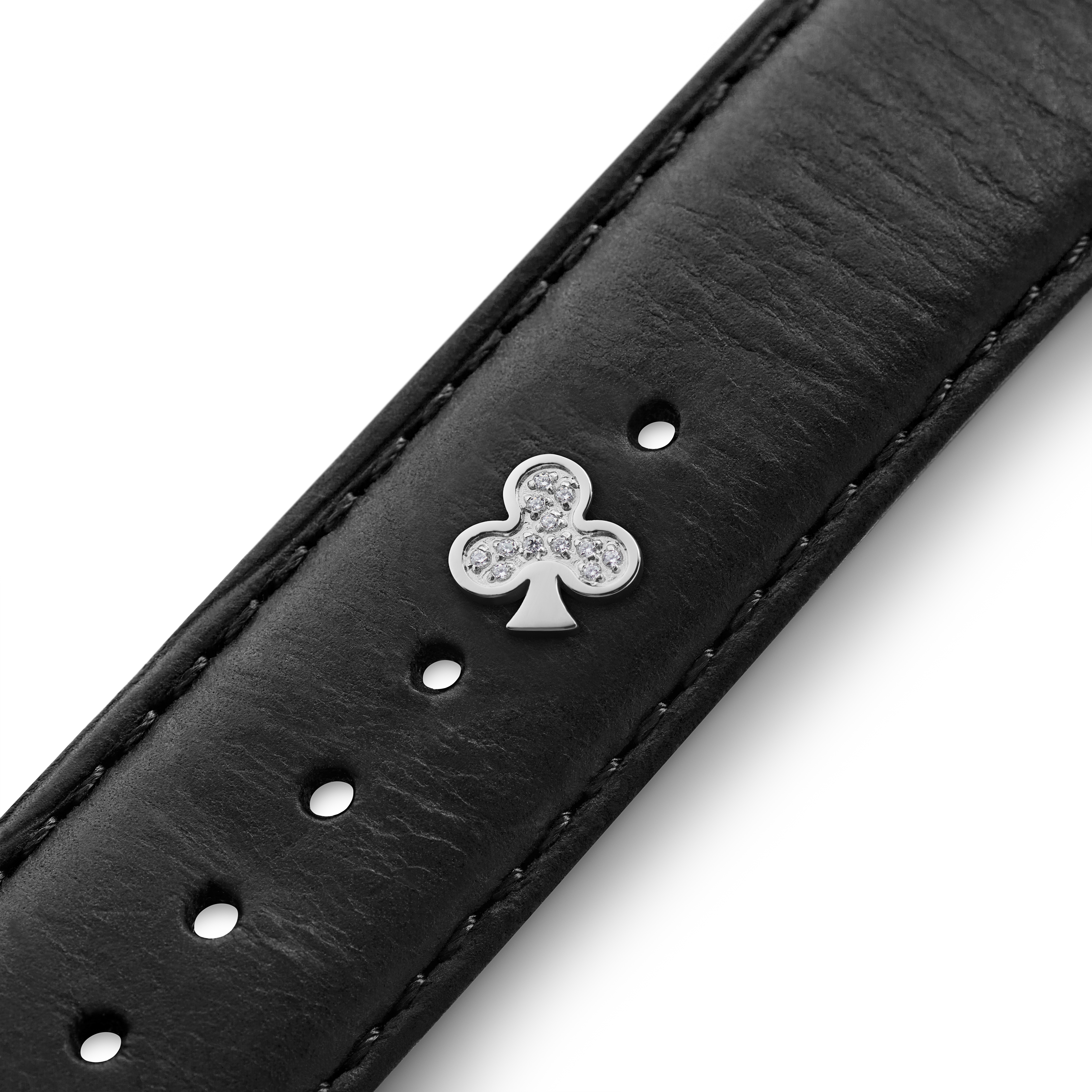 Silver-tone Stainless Steel and Zirconia Clubs Watch Charm - 4