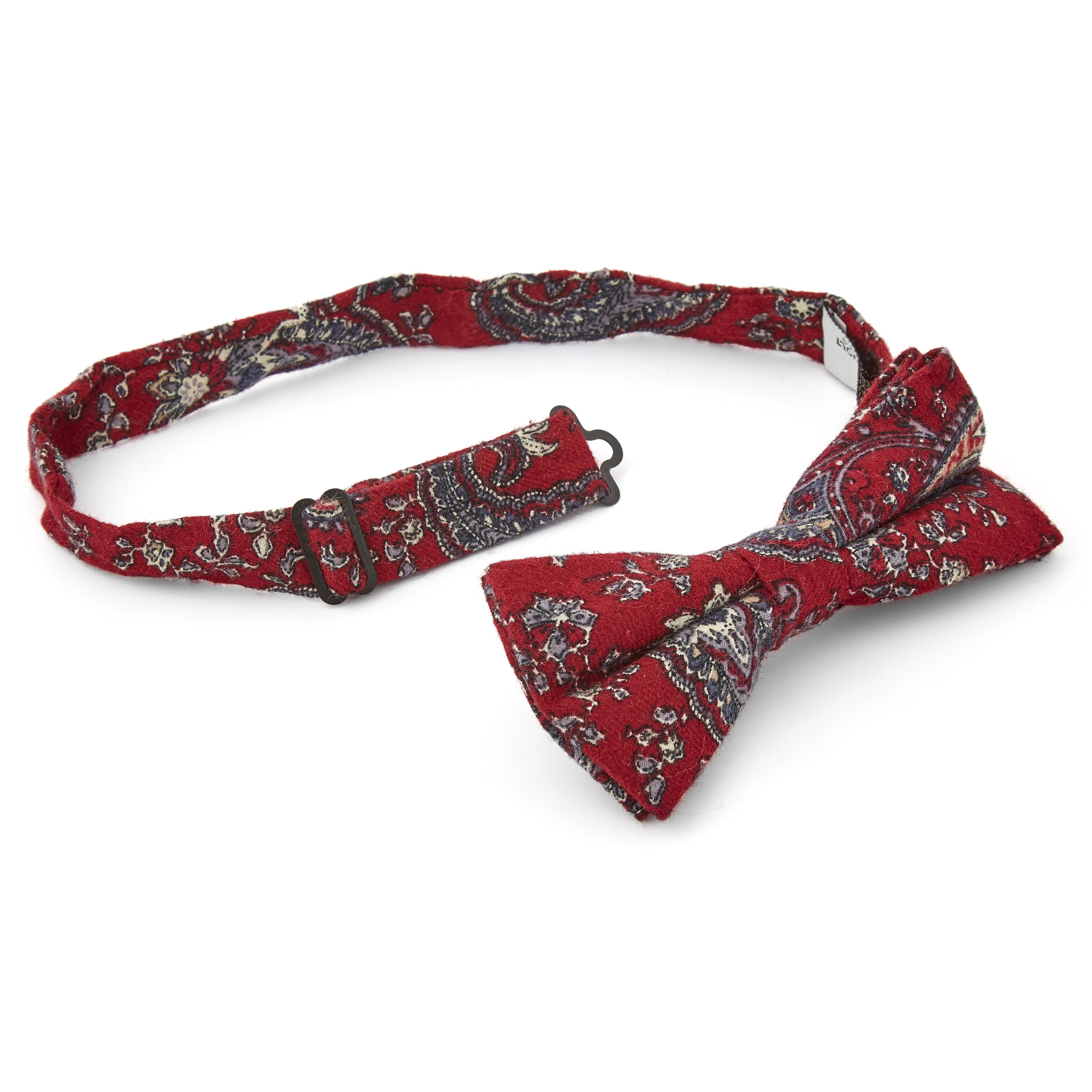 Red Paisley Pre-Tied Bow Tie - 2