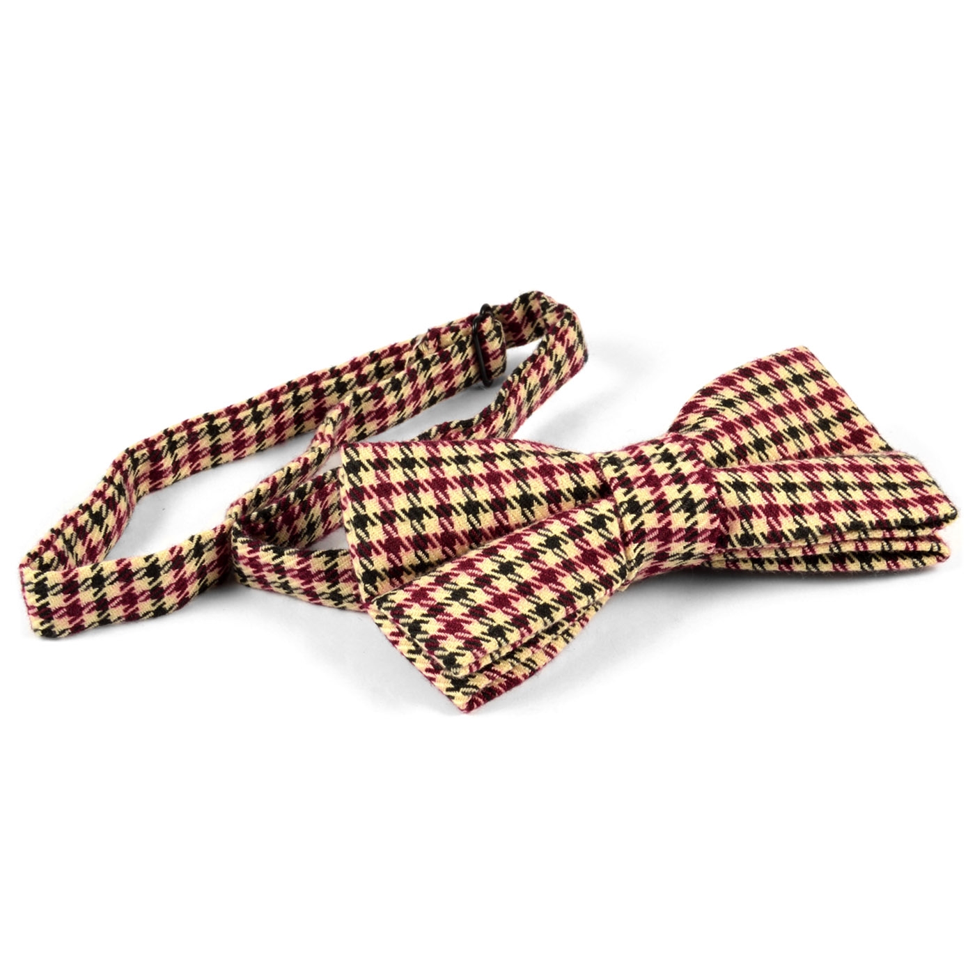 Purpurowa bawełniana muszka w pepitkę - 2