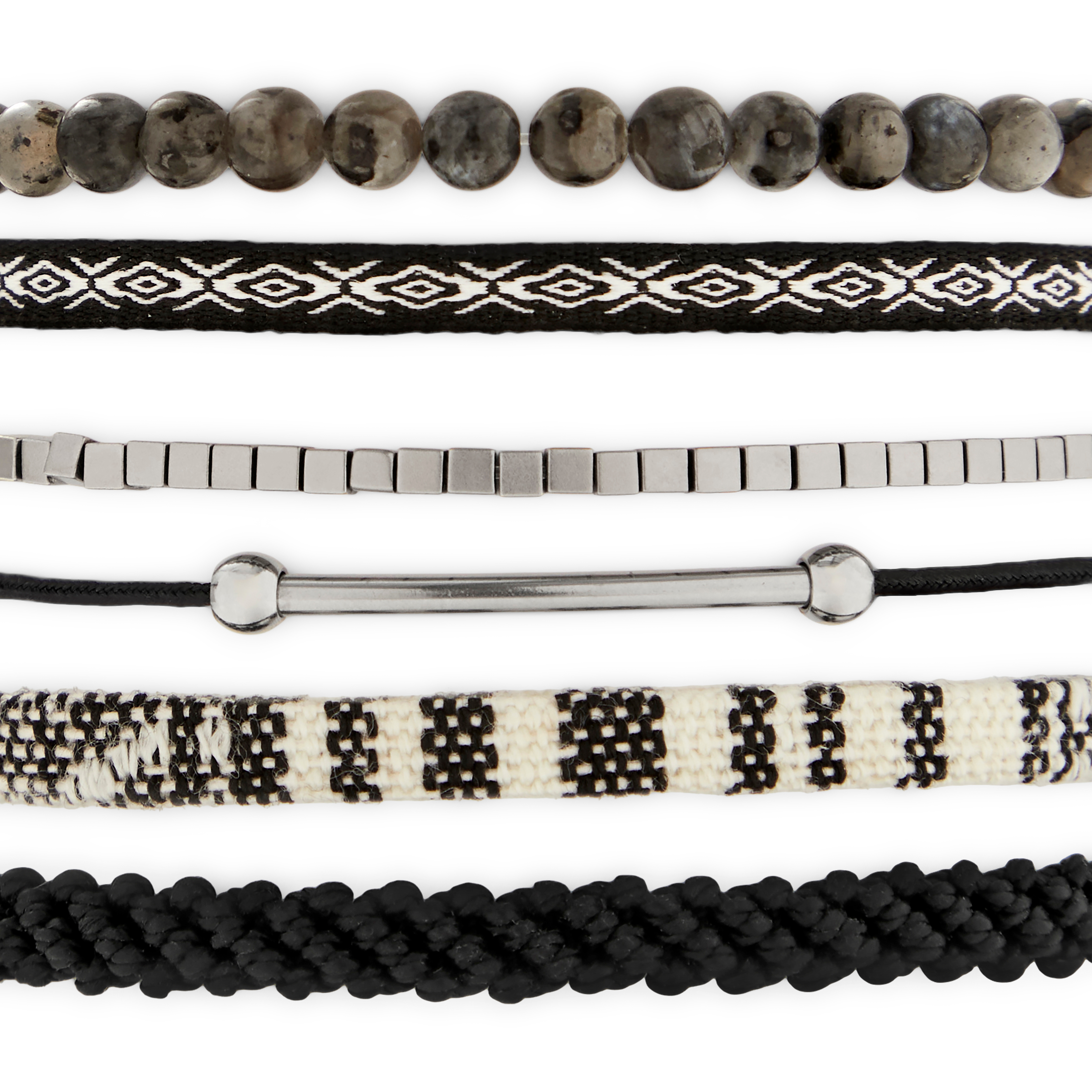 Amalfi | Palermo conjunto de 6 pulseras escala de grises - 3