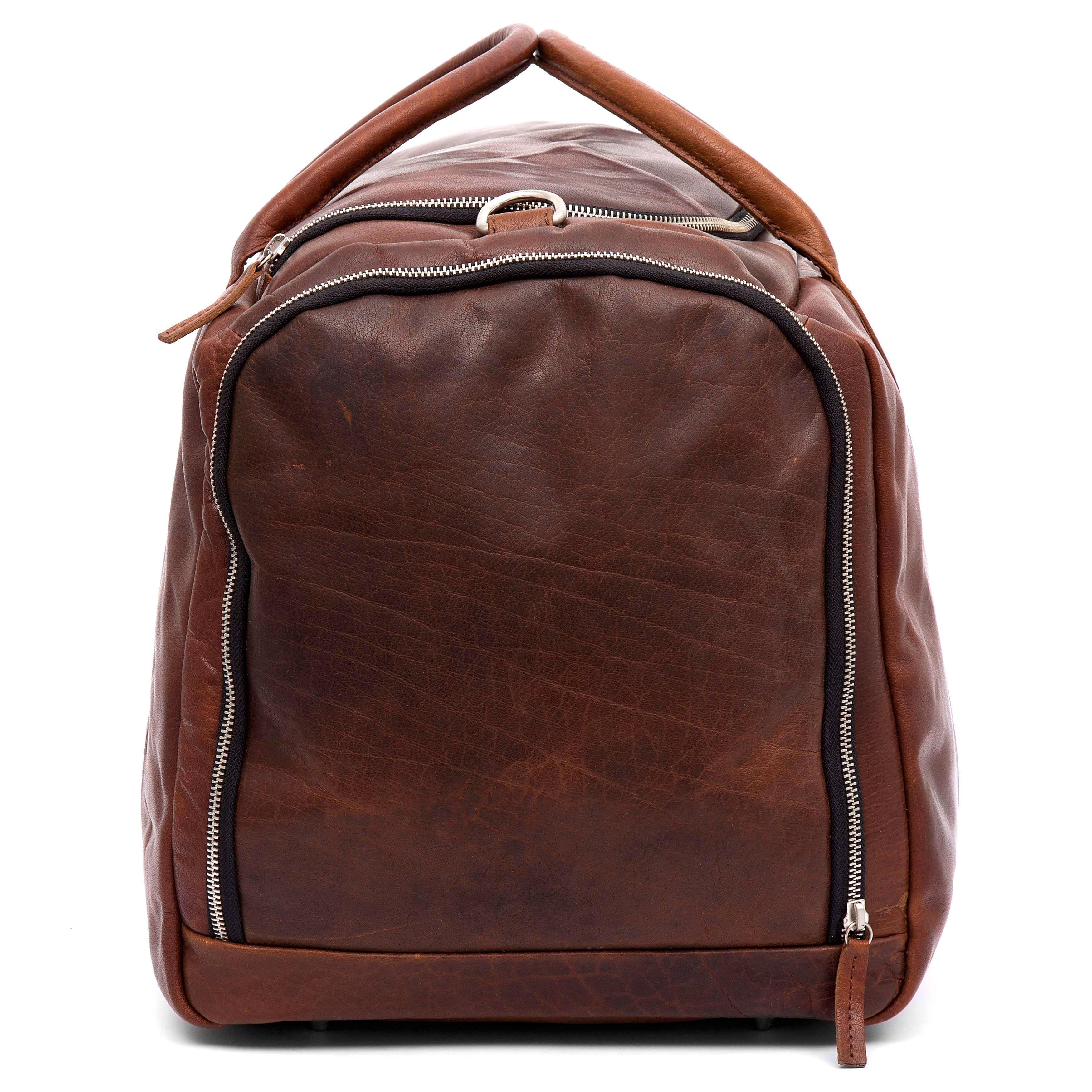 Montreal Große Braune Leder Tasche Seesack Design - 5