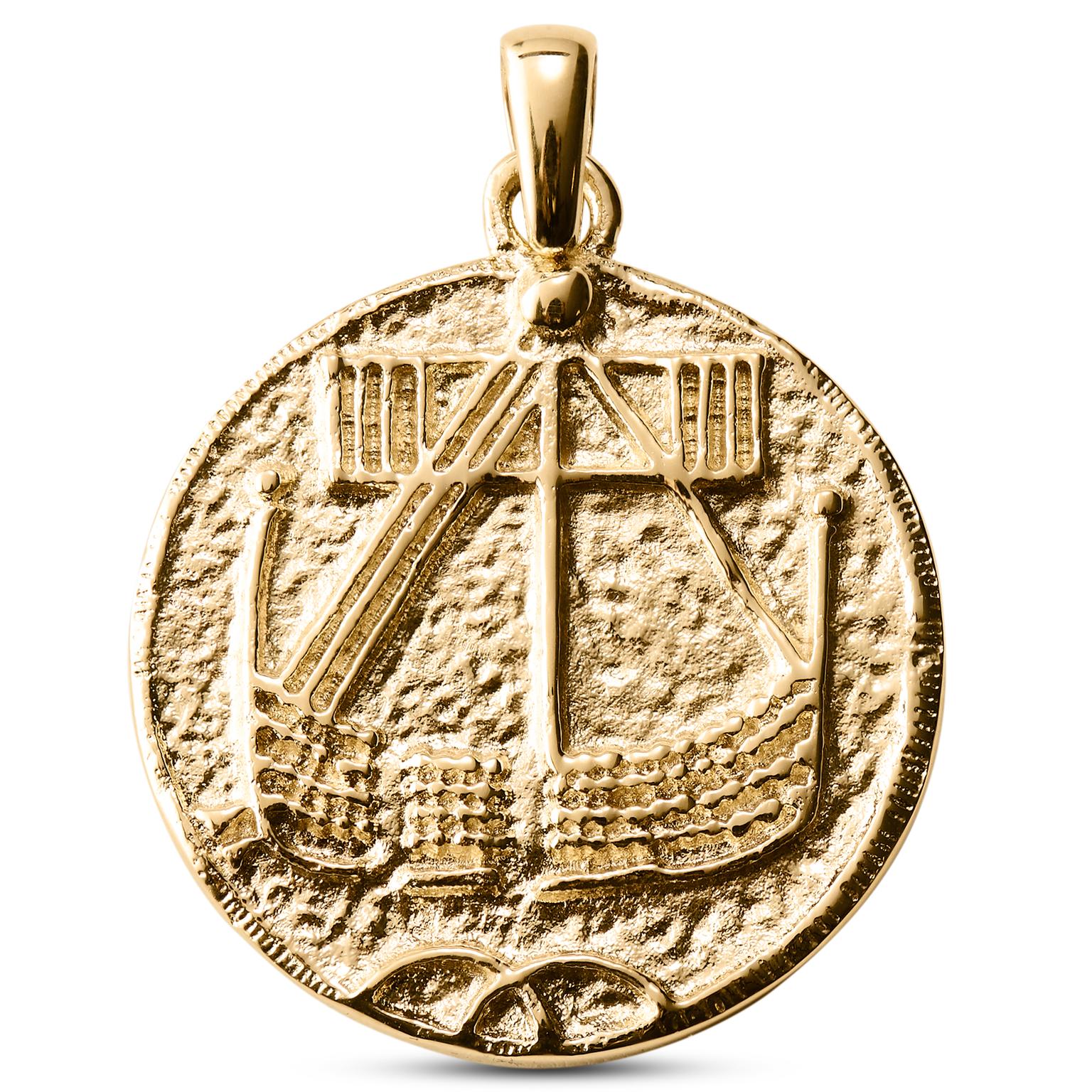 Pendentif doré - pièce de monnaie Viking Lena Makt Pendentif doré - pièce de monnaie Viking Lena Makt