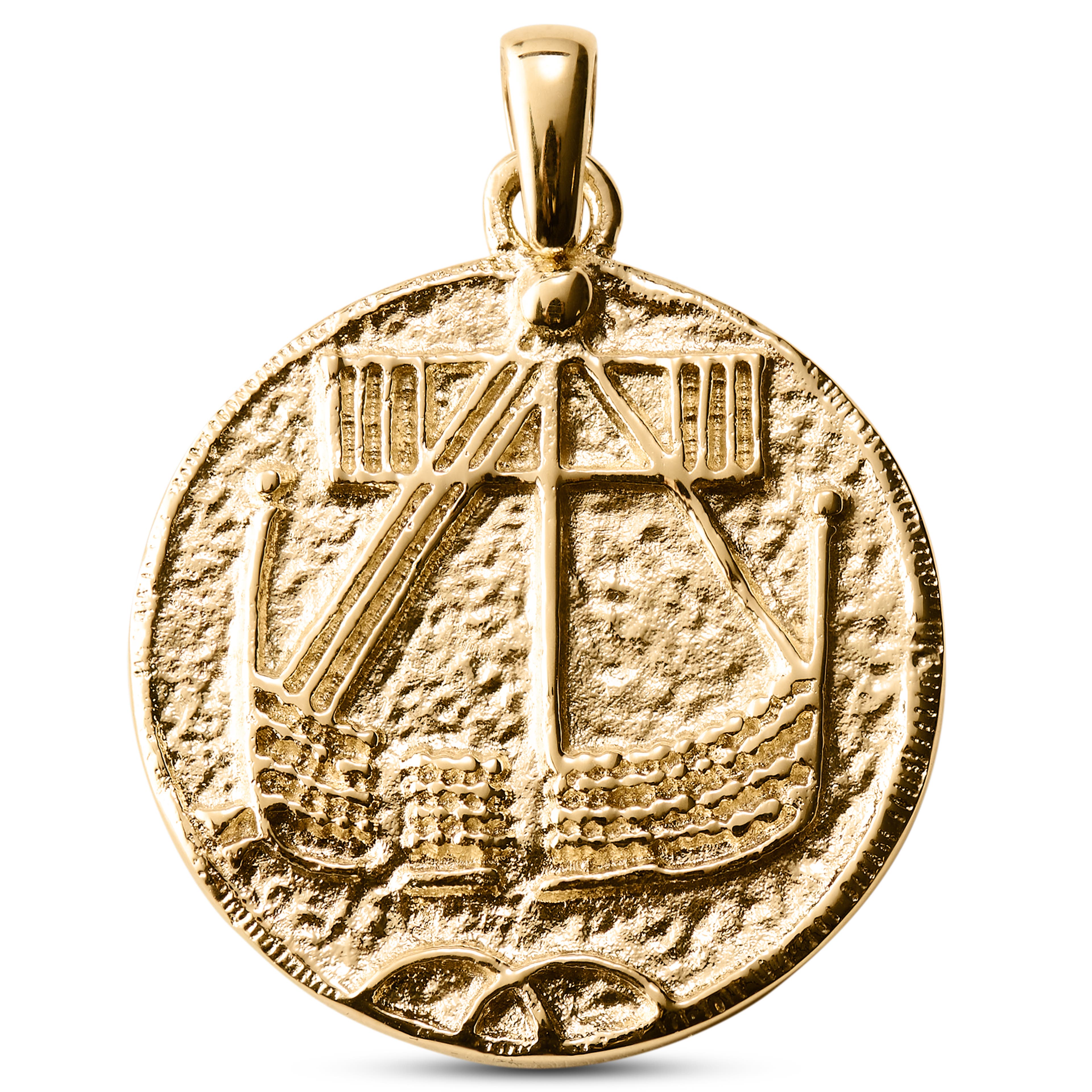 Lena Makt Gold-Tone Viking Coin Pendant
