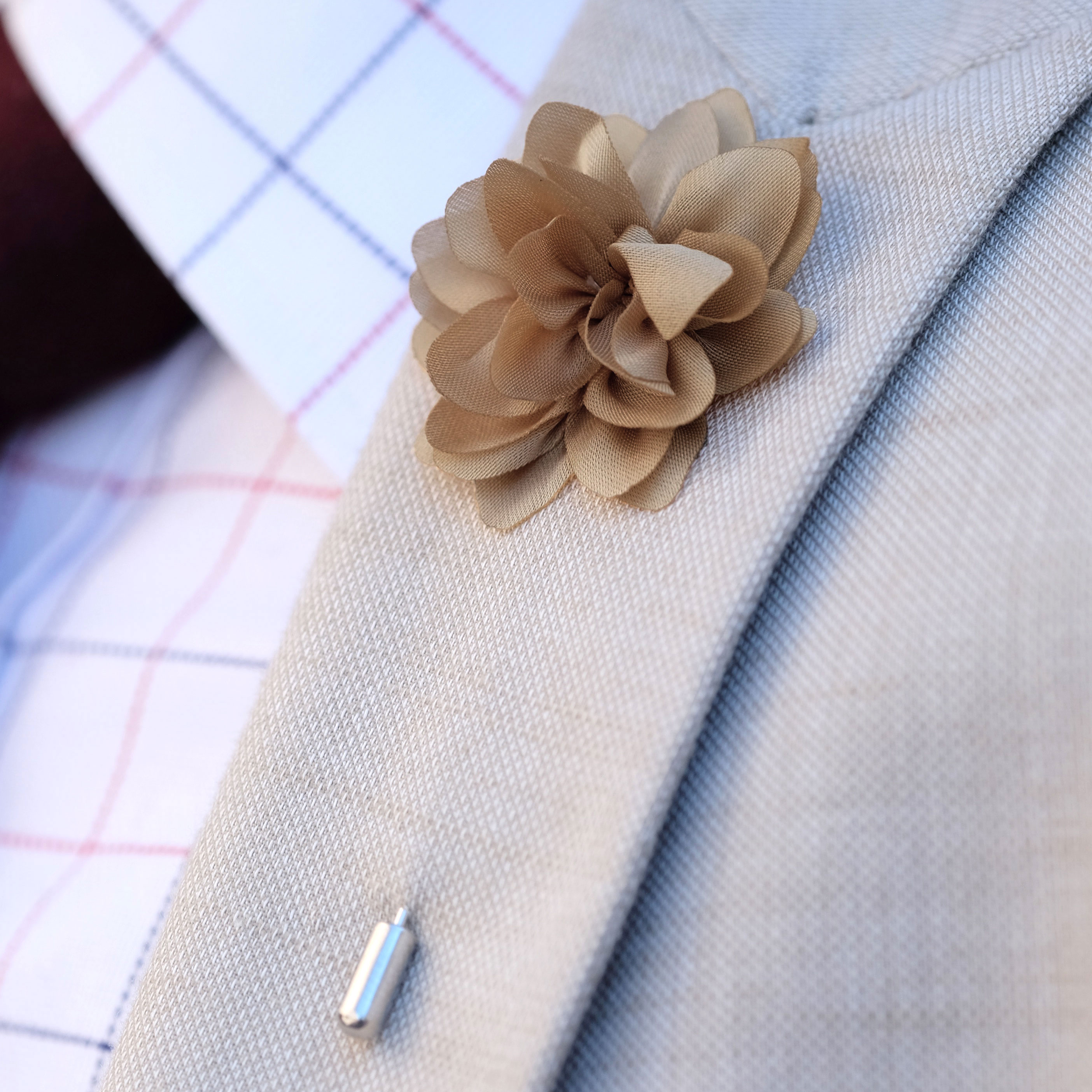 Peony Brown Lapel Flower - 3