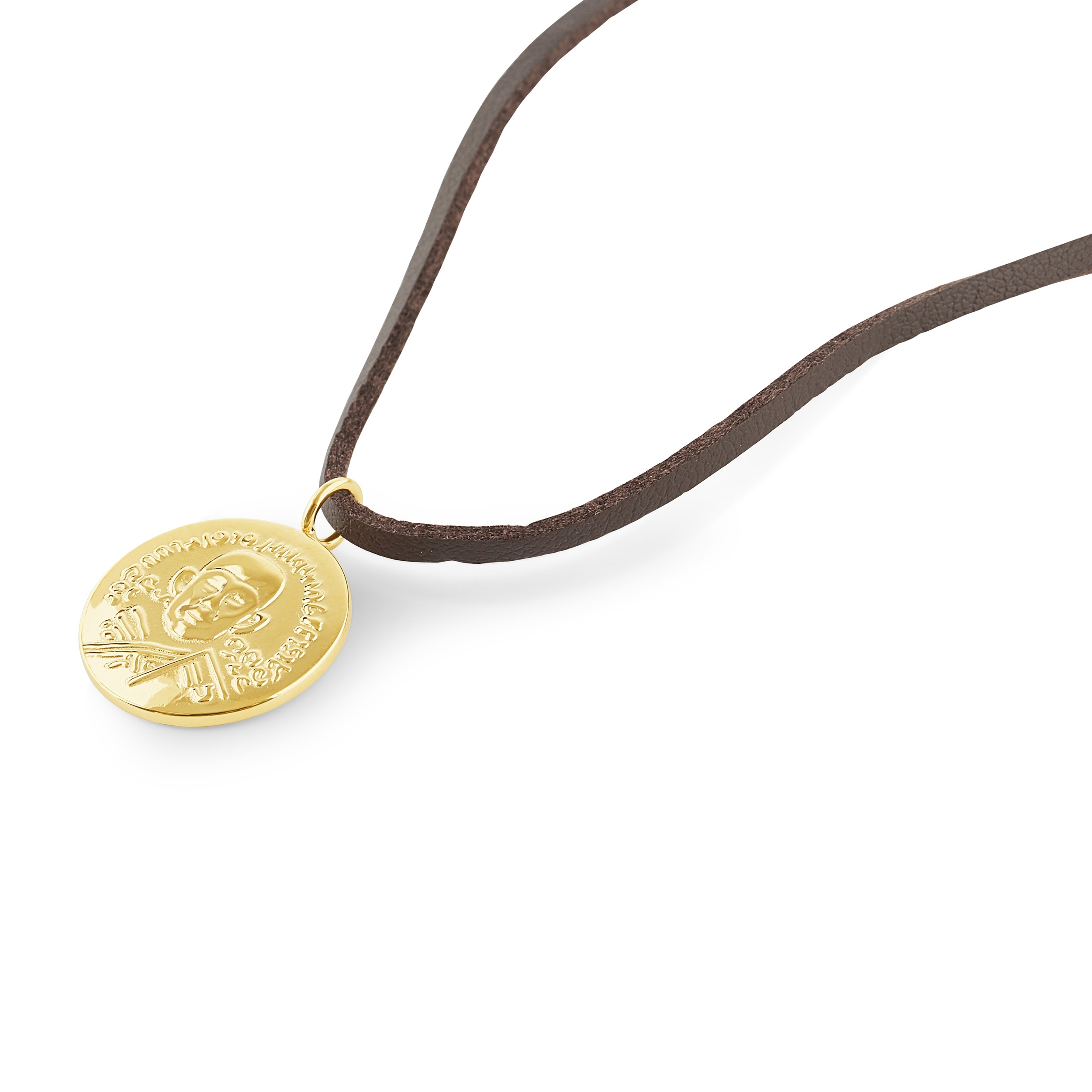 Gold-Tone Hindu Leather Iconic Necklace - 2