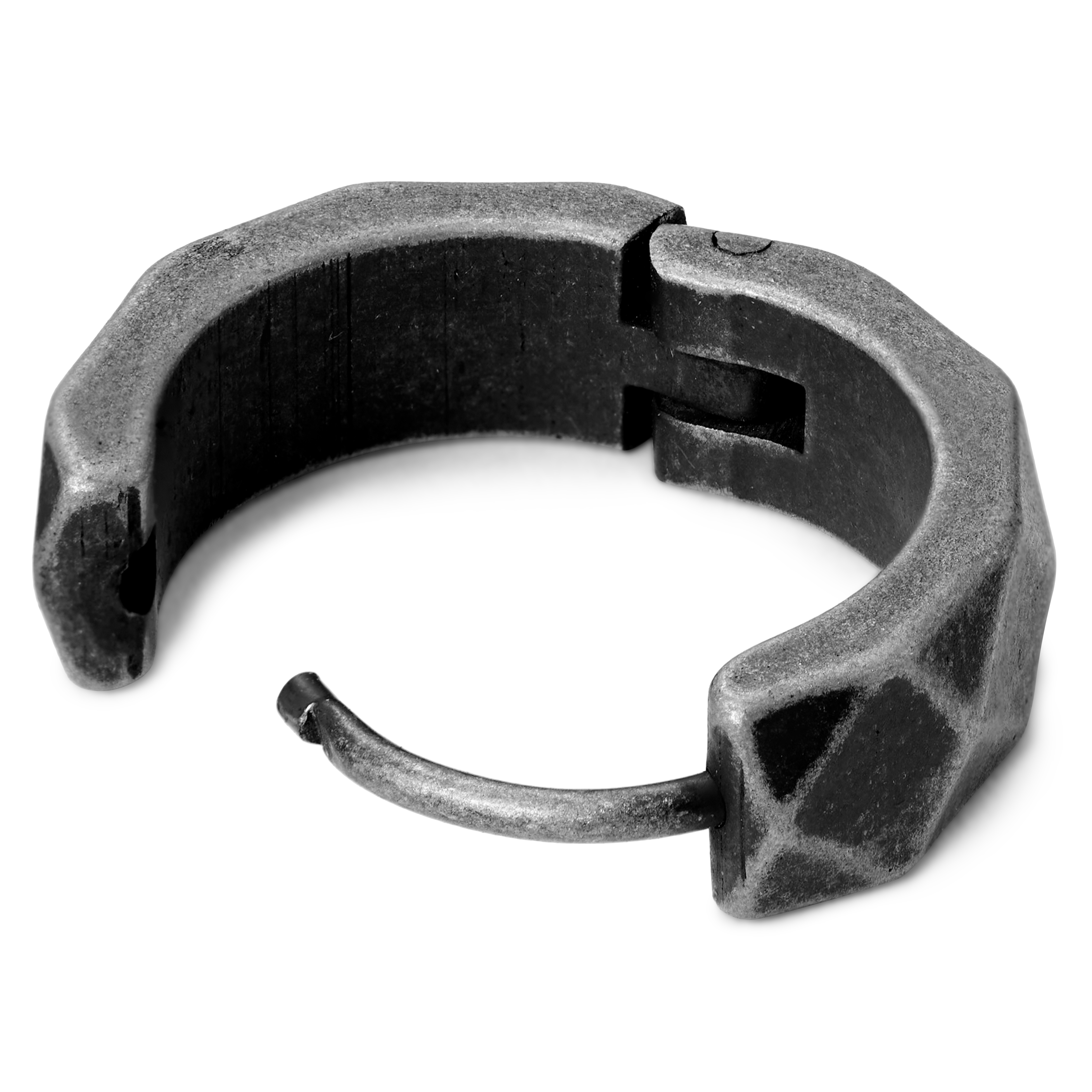 Jax Grey Steel Hoop Earring  - 2