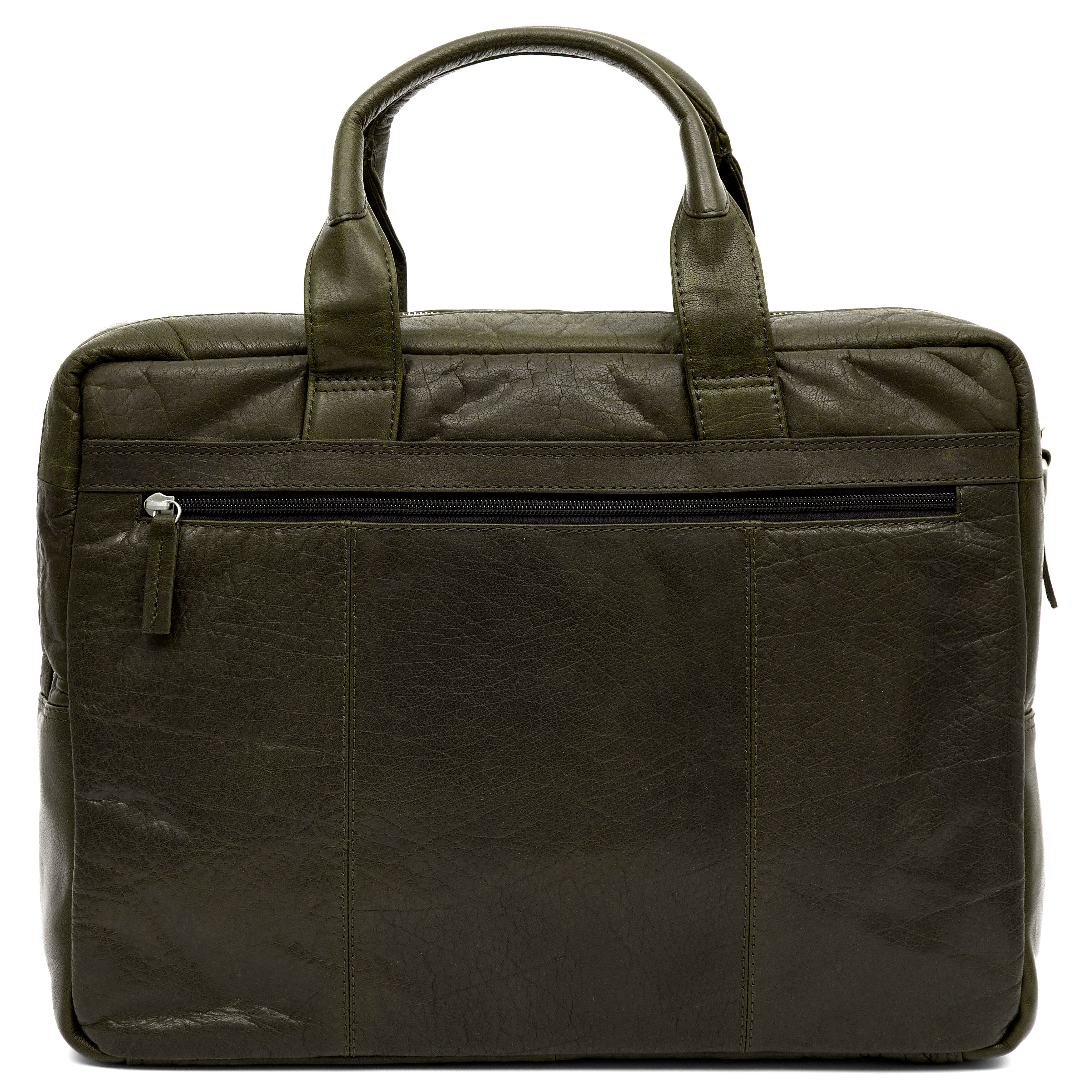 Montreal Olive Leather Work Bag - 6