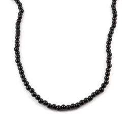Black Wooden Pearl Beaded Necklace