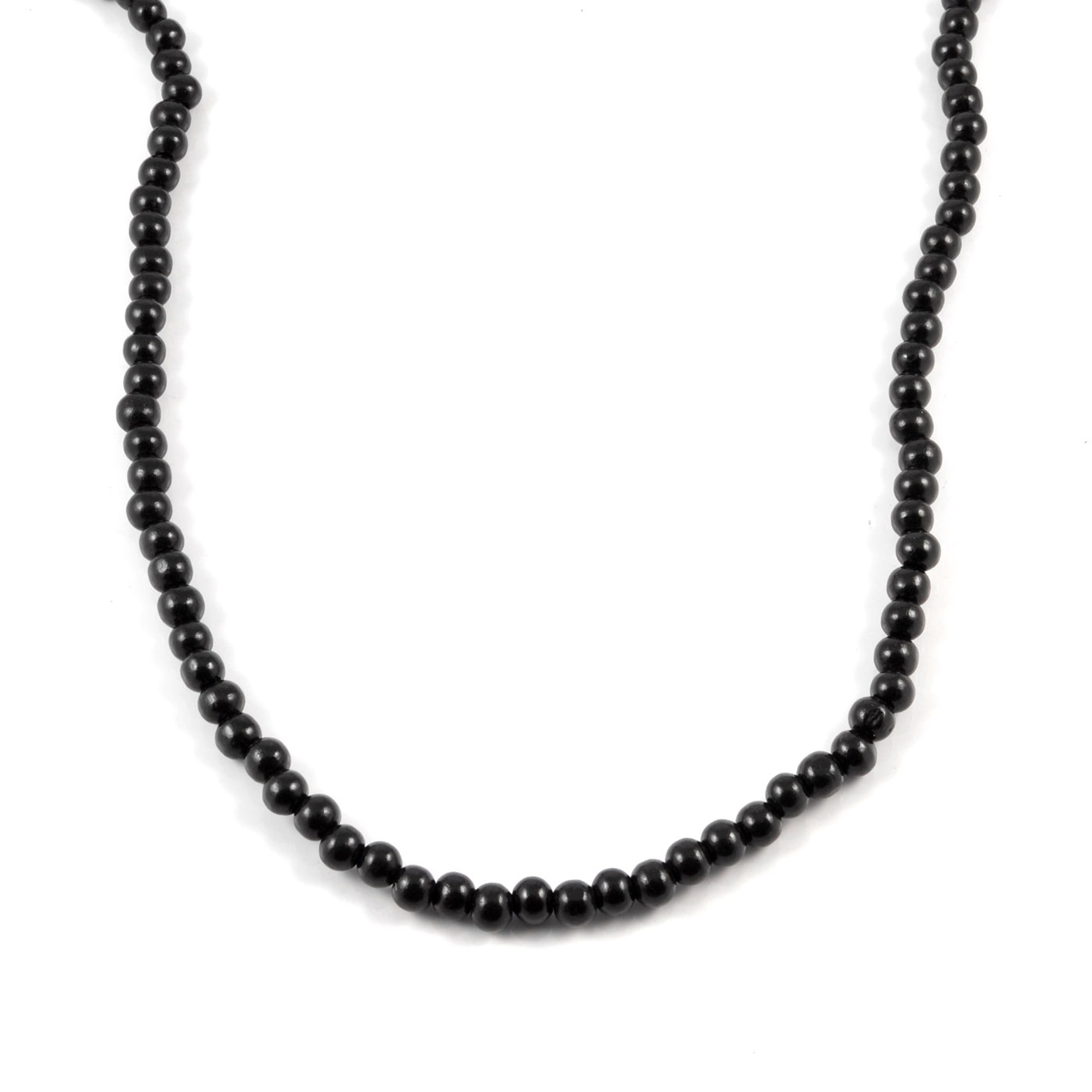 Collier de perles en bois noir
