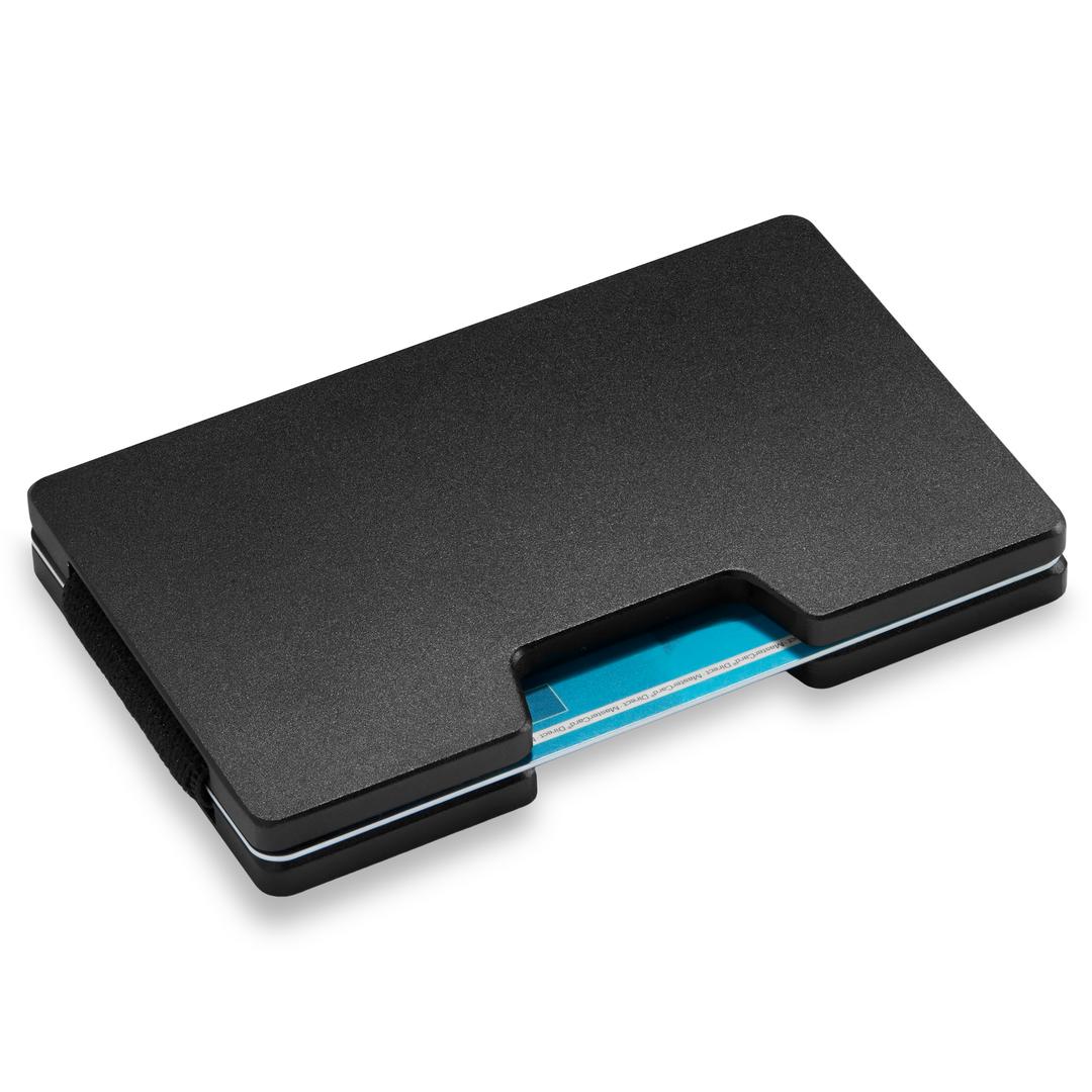 TROIKA Portacarte MagSafe SHERLOCK – Alluminio Nero, Fino A 6 Carte, Protezione RFID, Magnete N52, Design Scorrevole