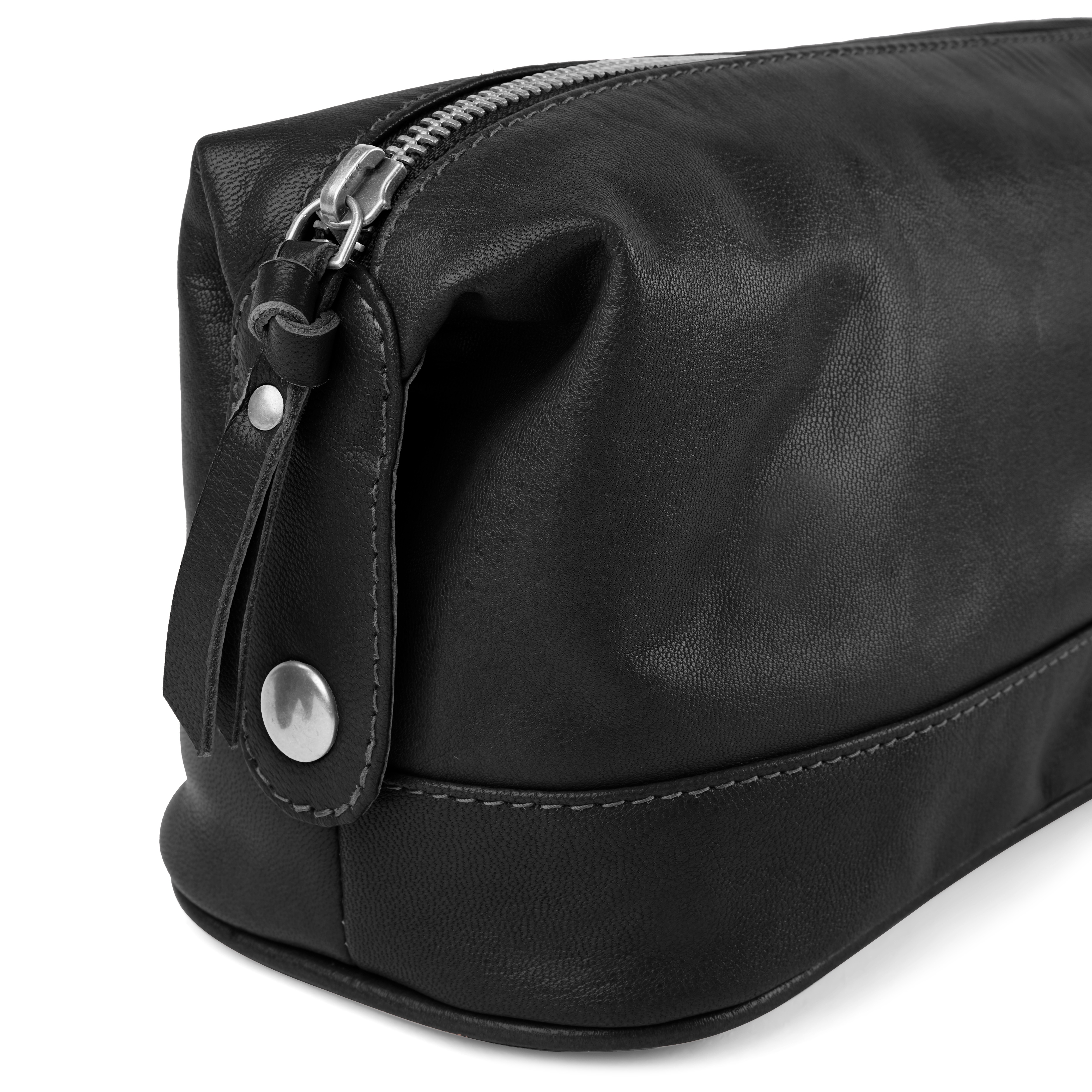 Toilettilaukku | Mustaa vuohennahkaa - 2