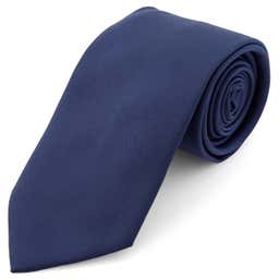 Basic Wide Navy Blue Polyester Tie