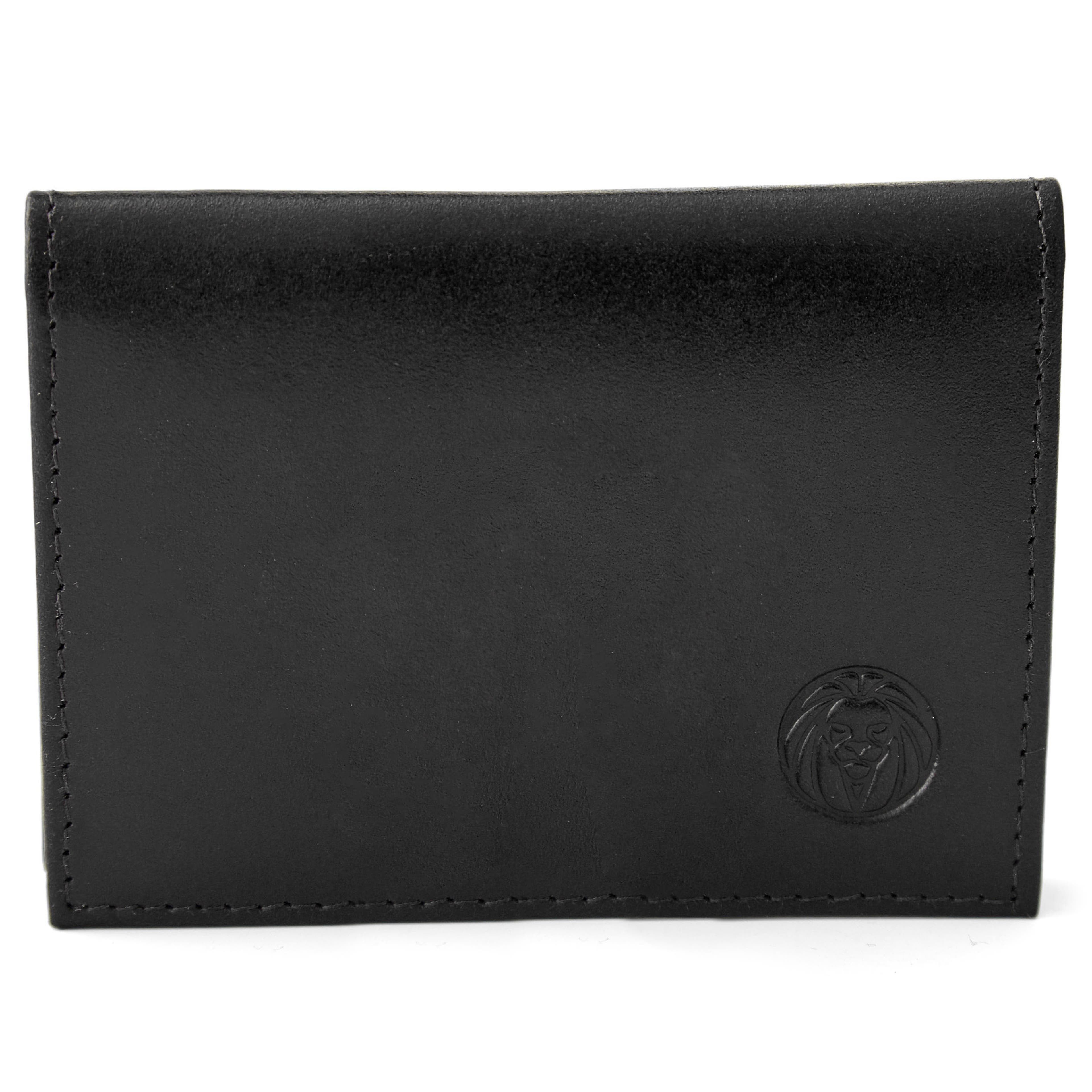 Black Leather Bifold Card Holder With RFID Blocker