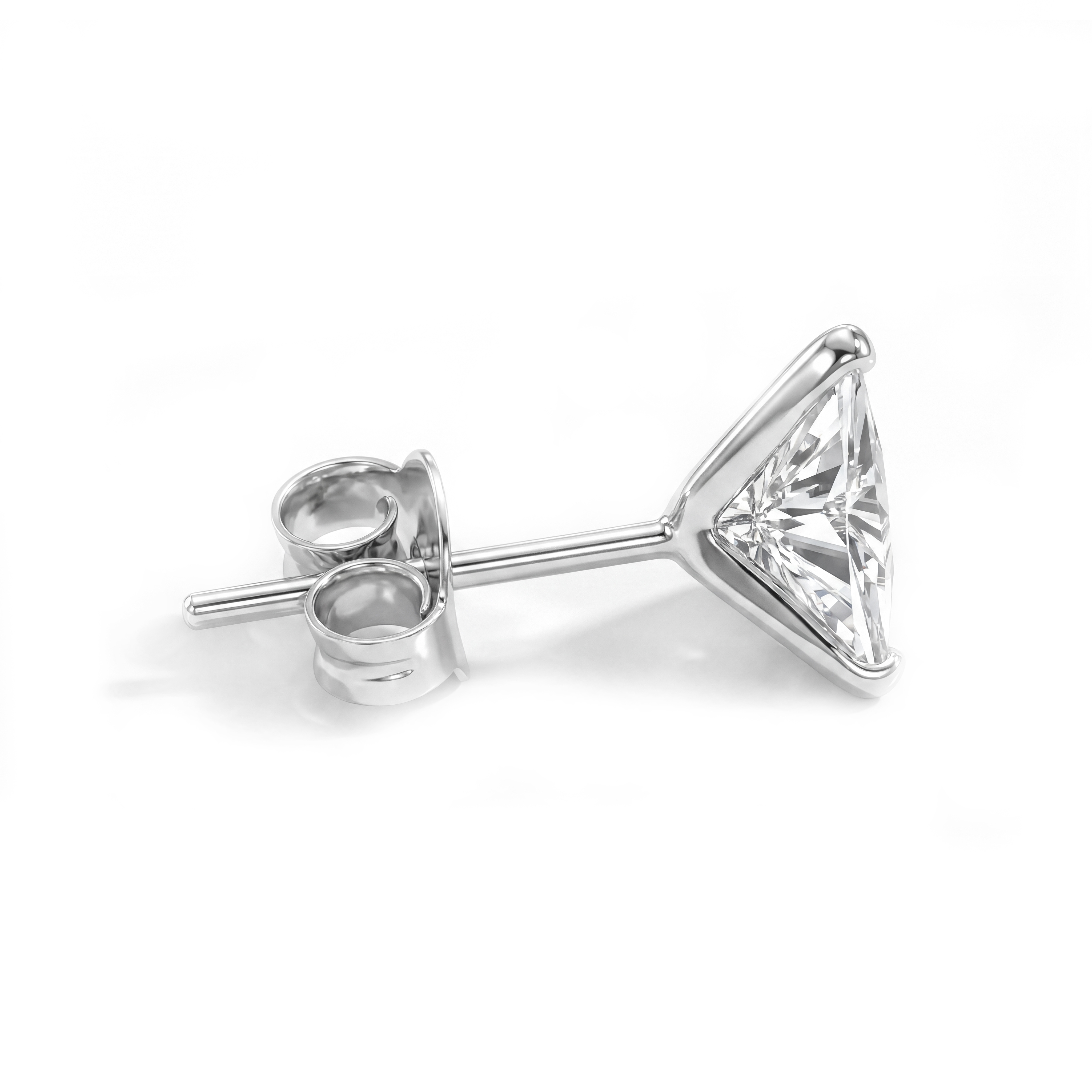 Lucid | 925 sterlingsølv 6 mm trekantet zirkonia-øredobb - 2