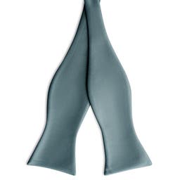 Smoke Grey Self-Tie Grosgrain Bow Tie