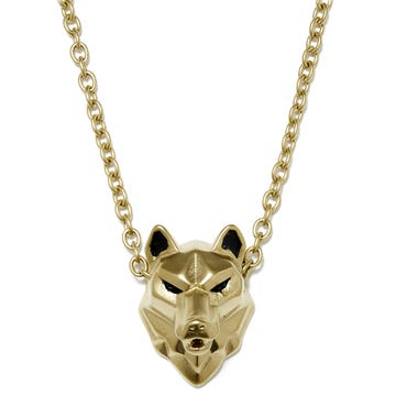Gold-Tone With Wolf Head Cable Chain Necklace