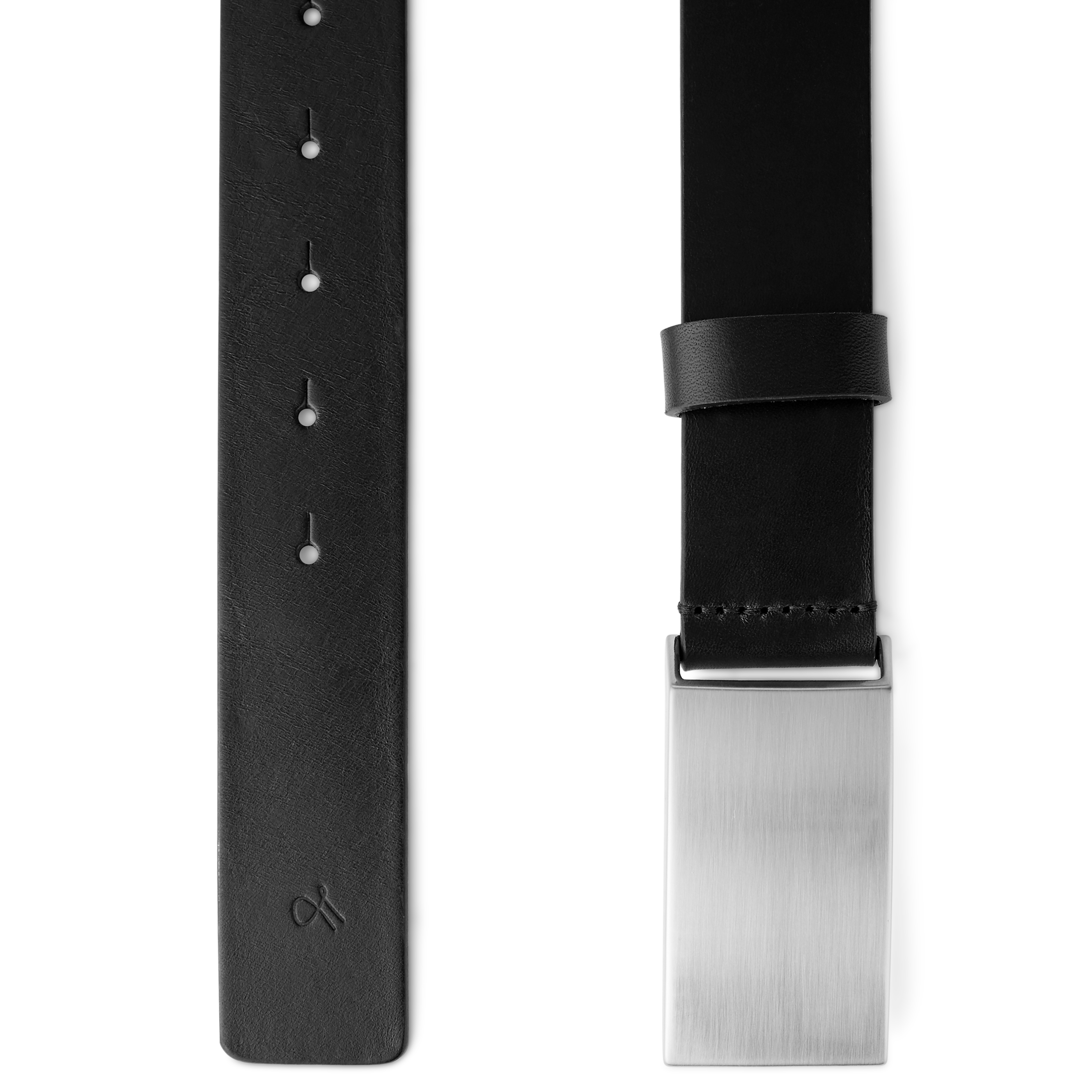 Padua | Black Box Frame Buckle Leather Belt | In stock! | Fawler