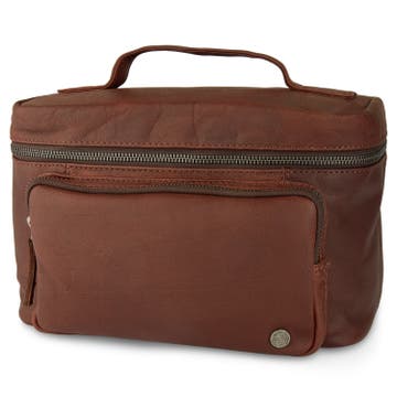 Oxford Brown XL Toiletry Leather Bag
