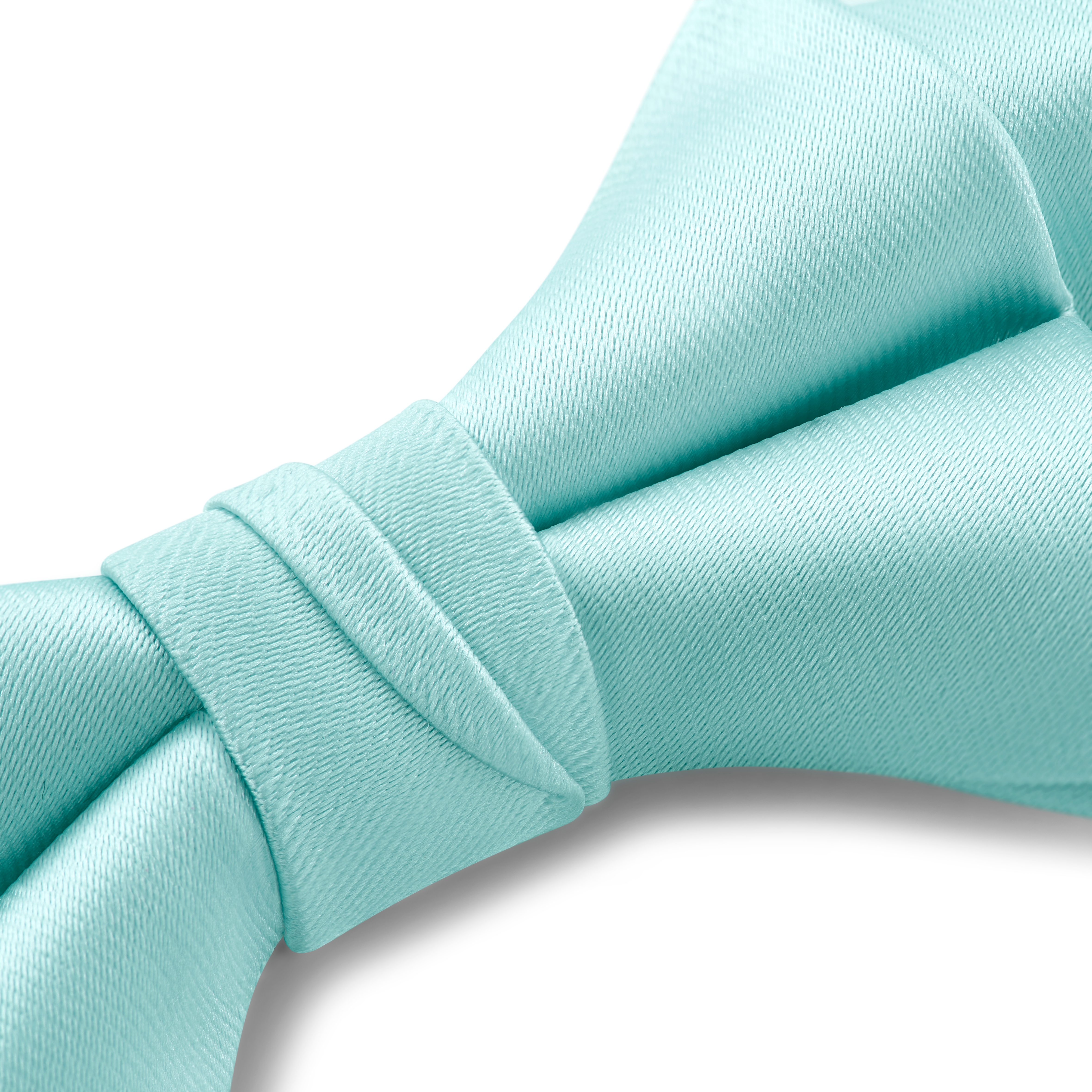 Nœud papillon pré-noué en satin à pointes - bleu ciel - 3