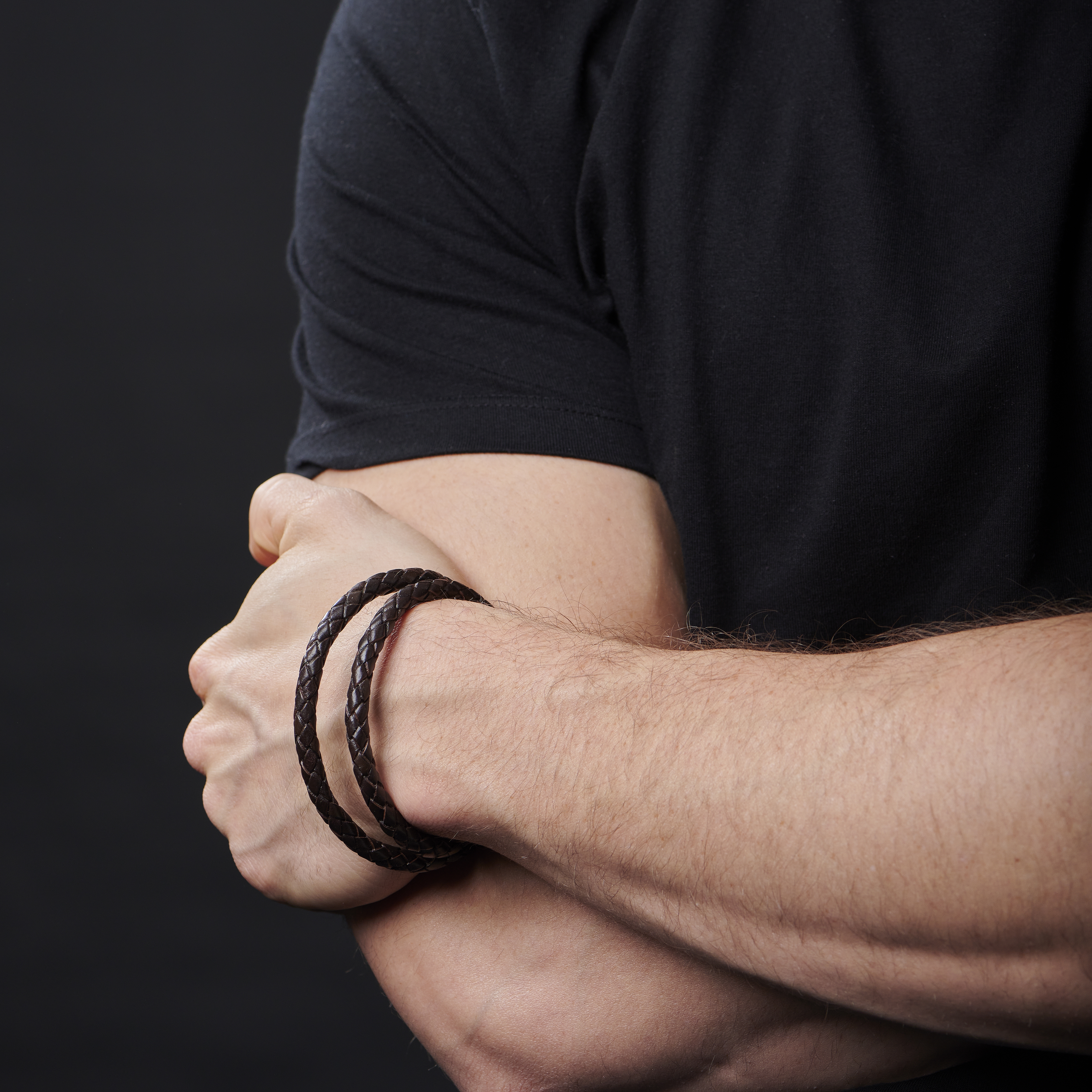 6mm Mörkbrunt Twist Bolo Läderarmband - 4