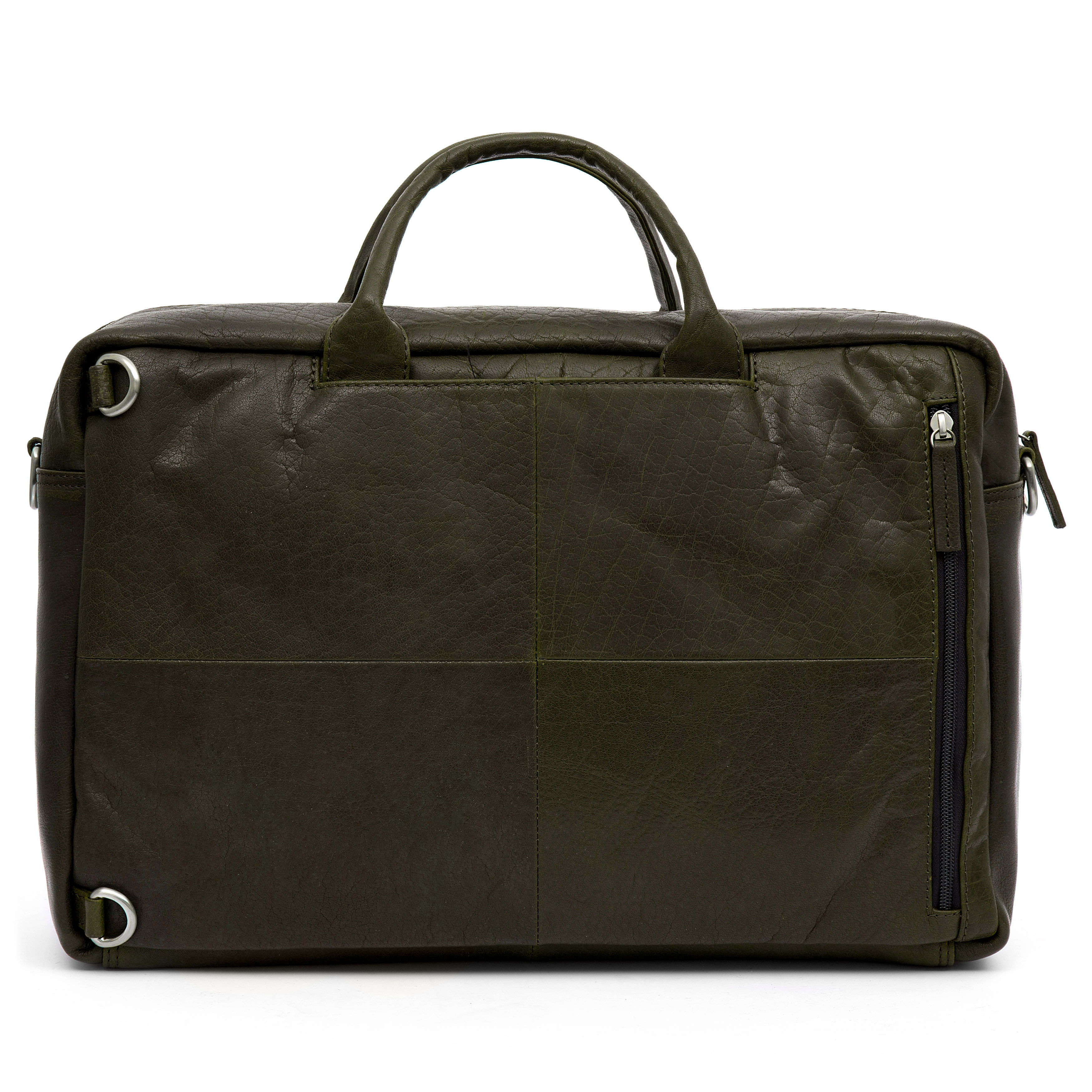 Montreal Olivgrüne Kombi Leder Reisetasche  - 6