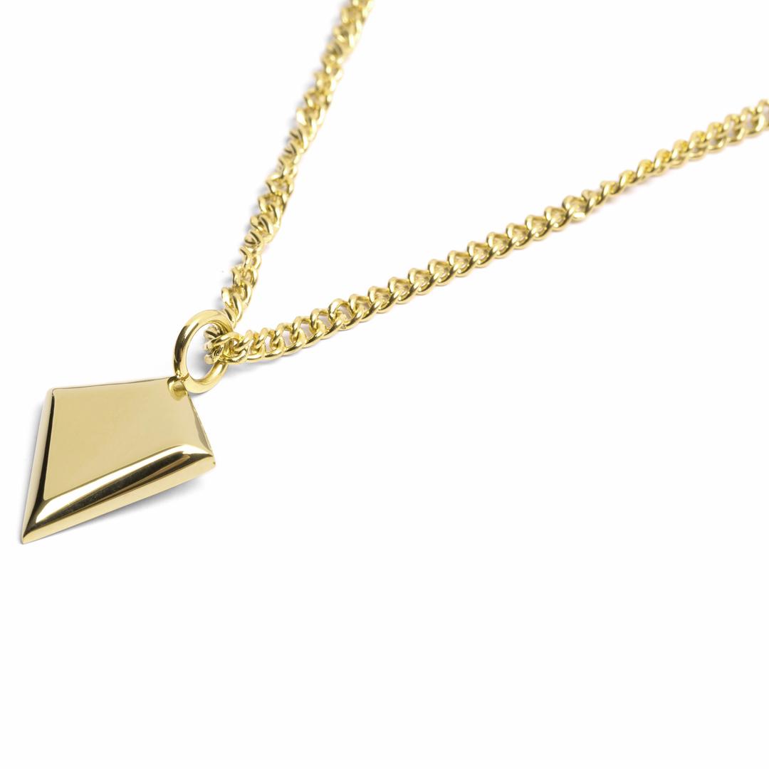 Iconic | Gold-Tone Triangle Curb Chain Necklace | In stock! | Lucleon