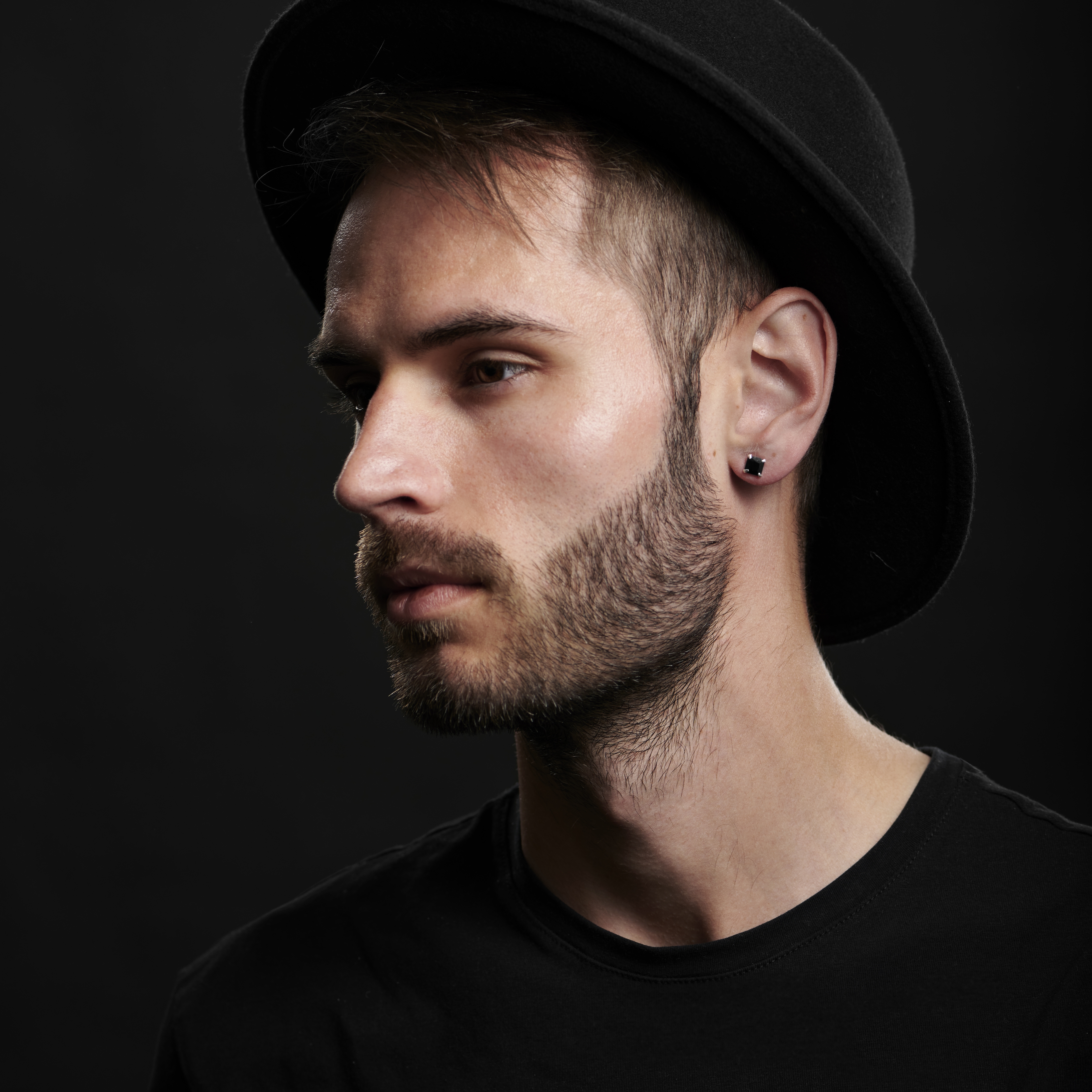 Black Square 6mm Zirconia Stud Earring - 4