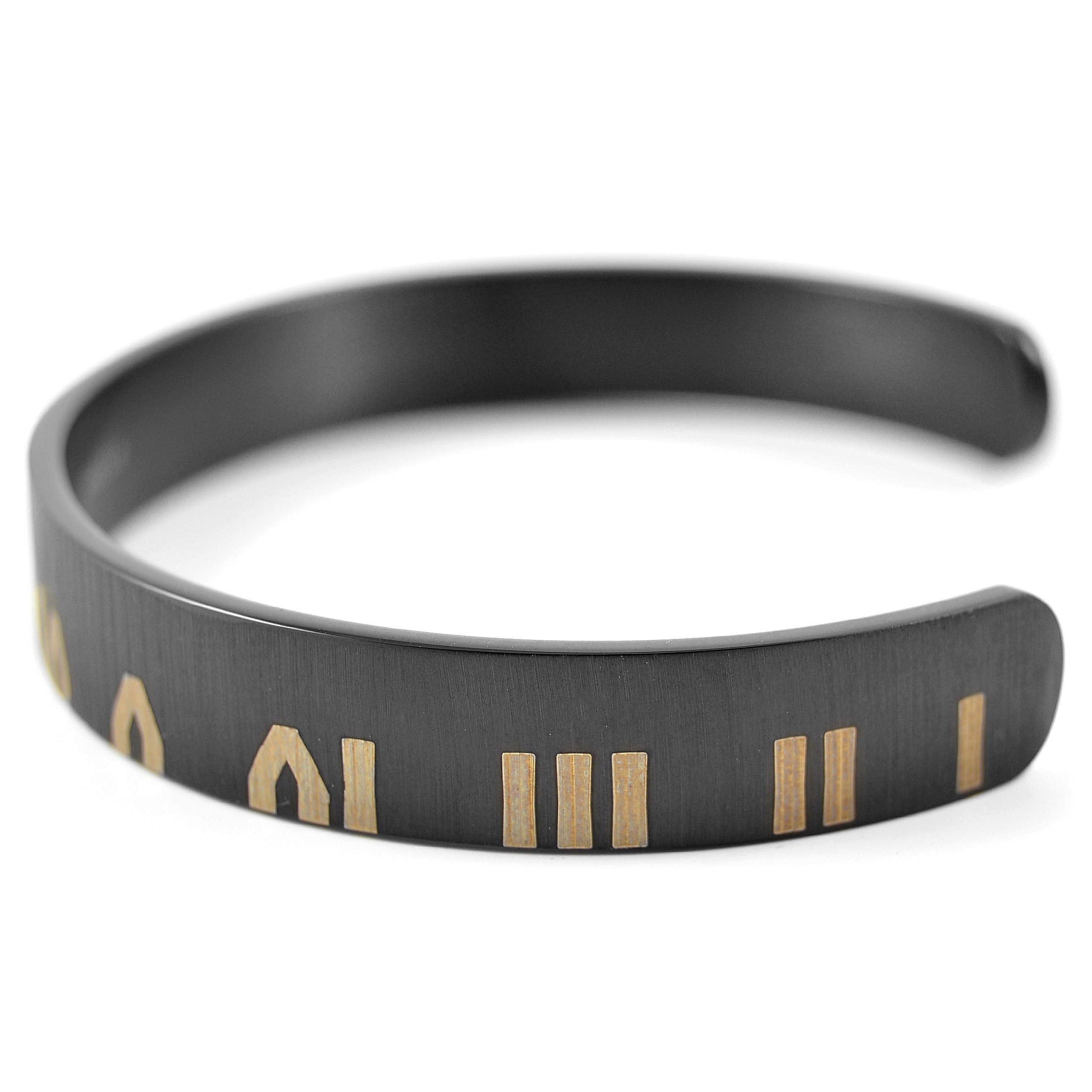 Mattsvart Armband Romerska Siffror - 2