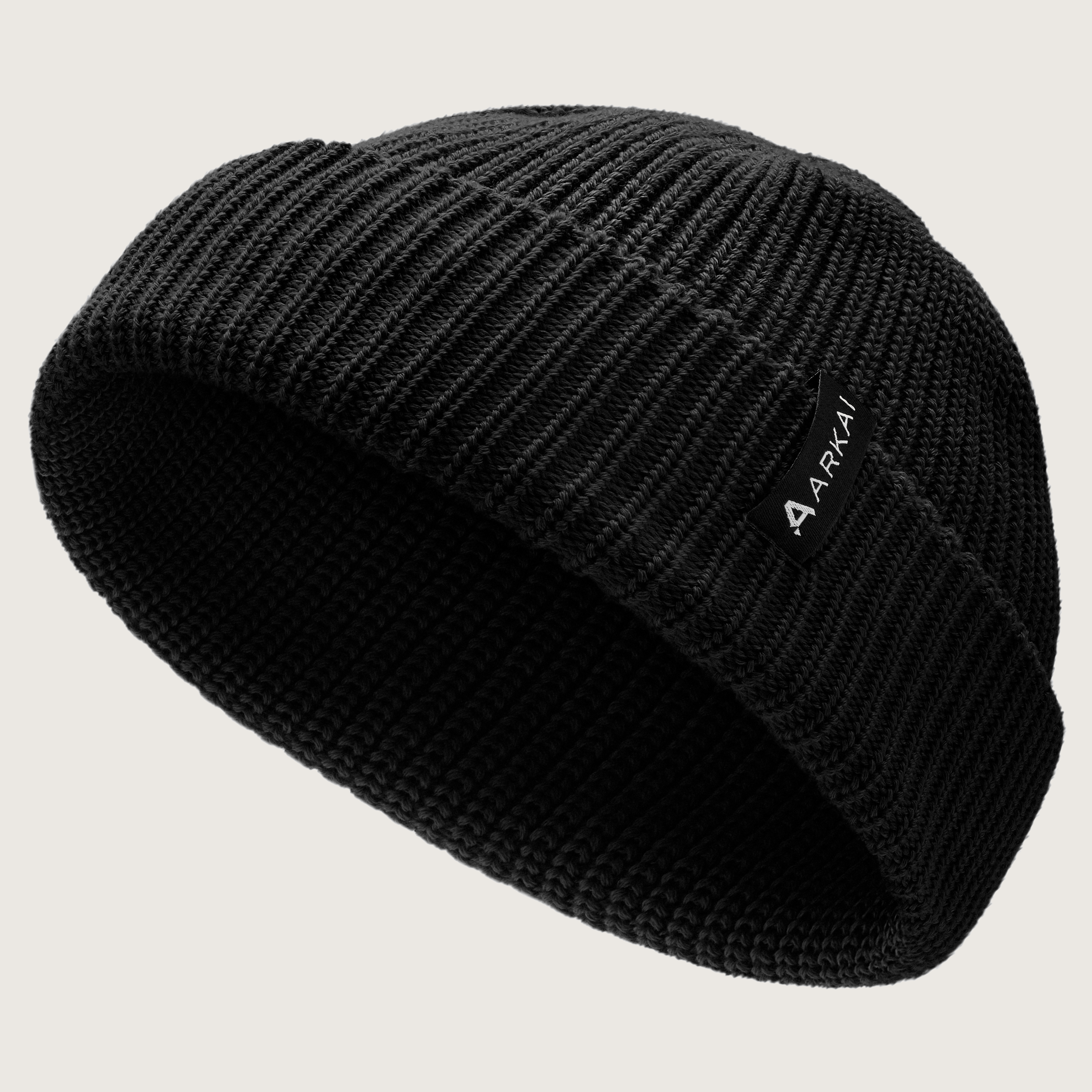 Nordic | Black Fisherman Polyester Beanie | In stock! | Arkai