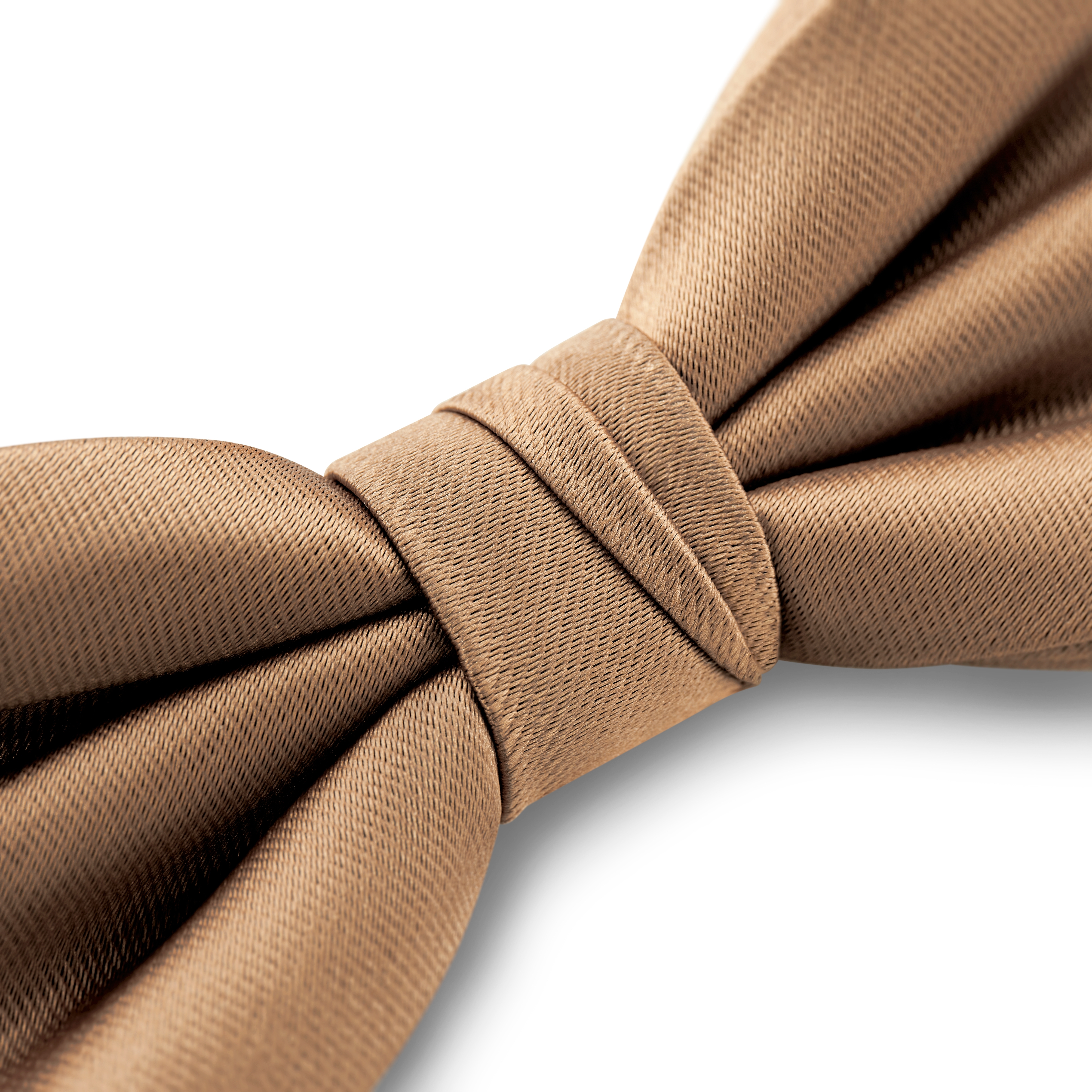 Tan Pre-Tied Satin Bow Tie - 6