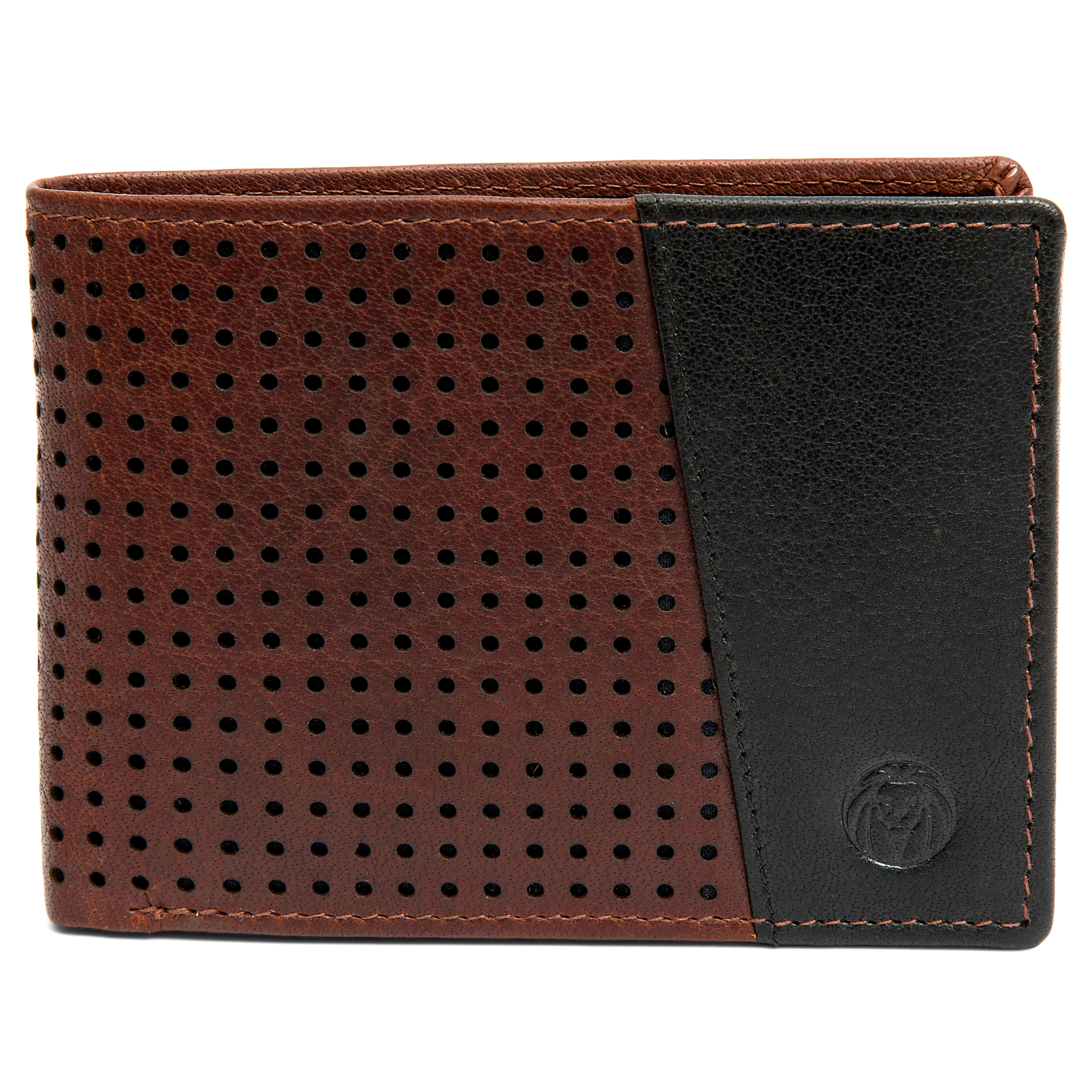 Montreal Dotty Tan & Black RFID Leather Wallet - 2