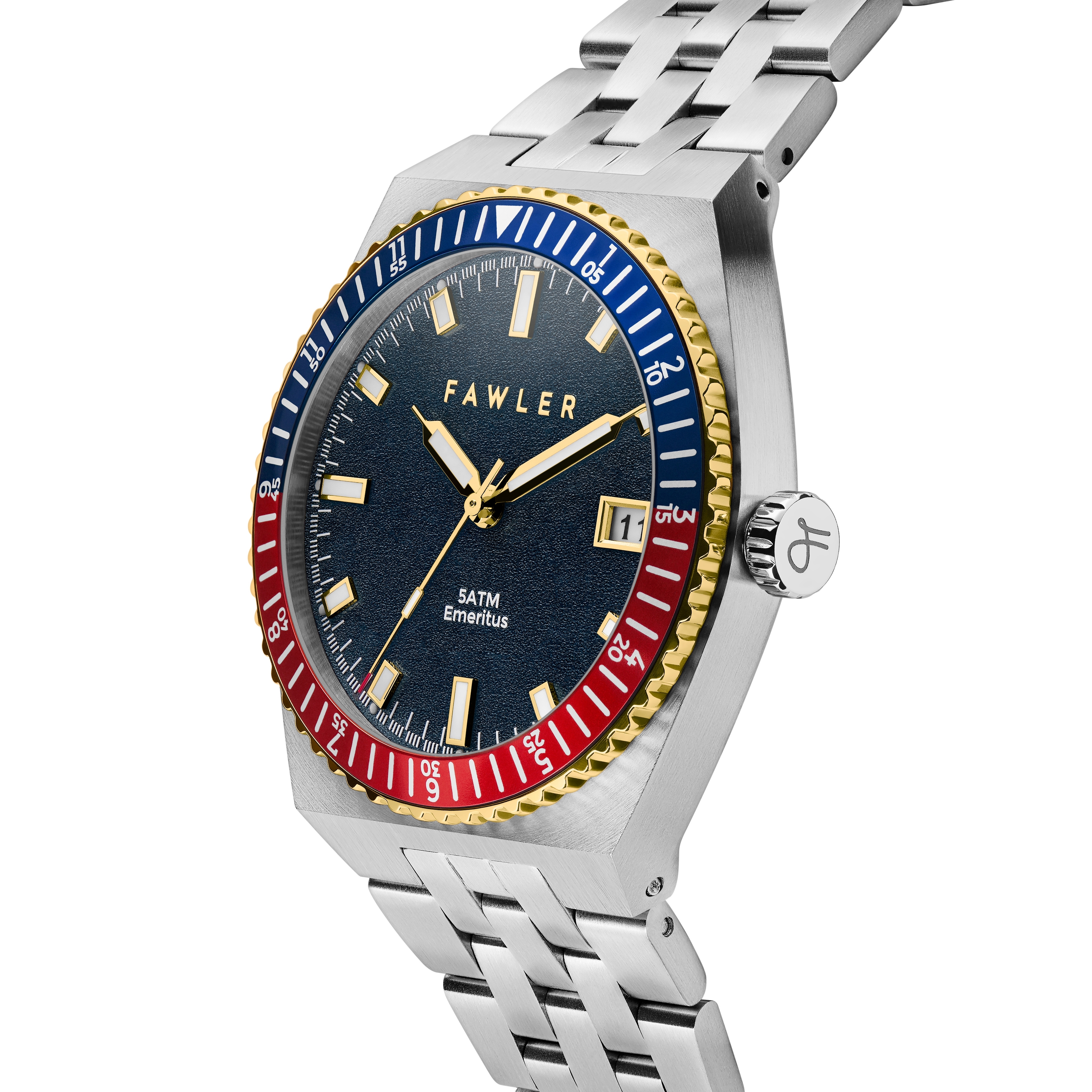 Emeritus | Gold-tone Blue and Red Bezel Stainless Steel Watch - 3
