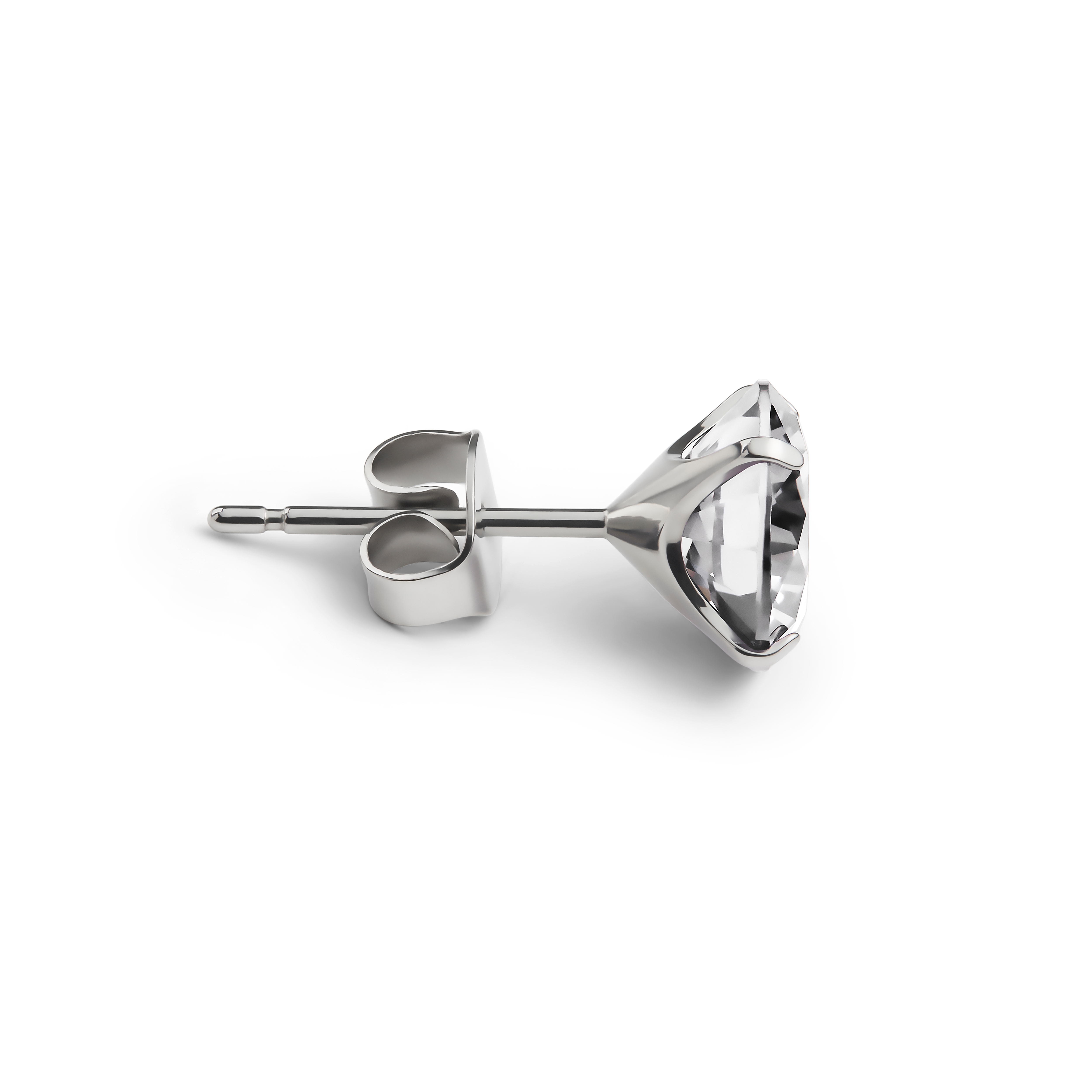 Aura | Orecchino a bottone da 8mm in titanio con zirconia bianca - 2